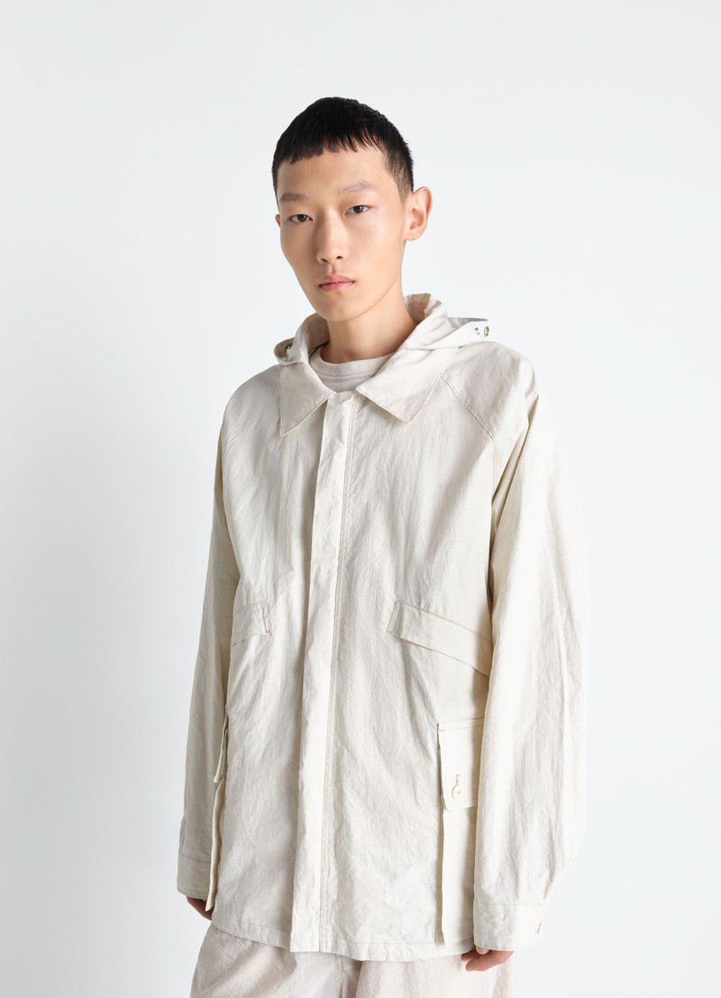 Lemaire RAIN JACKET WITH DETACHABLE HOOD IN COATED TECHNICAL LINEN outlook