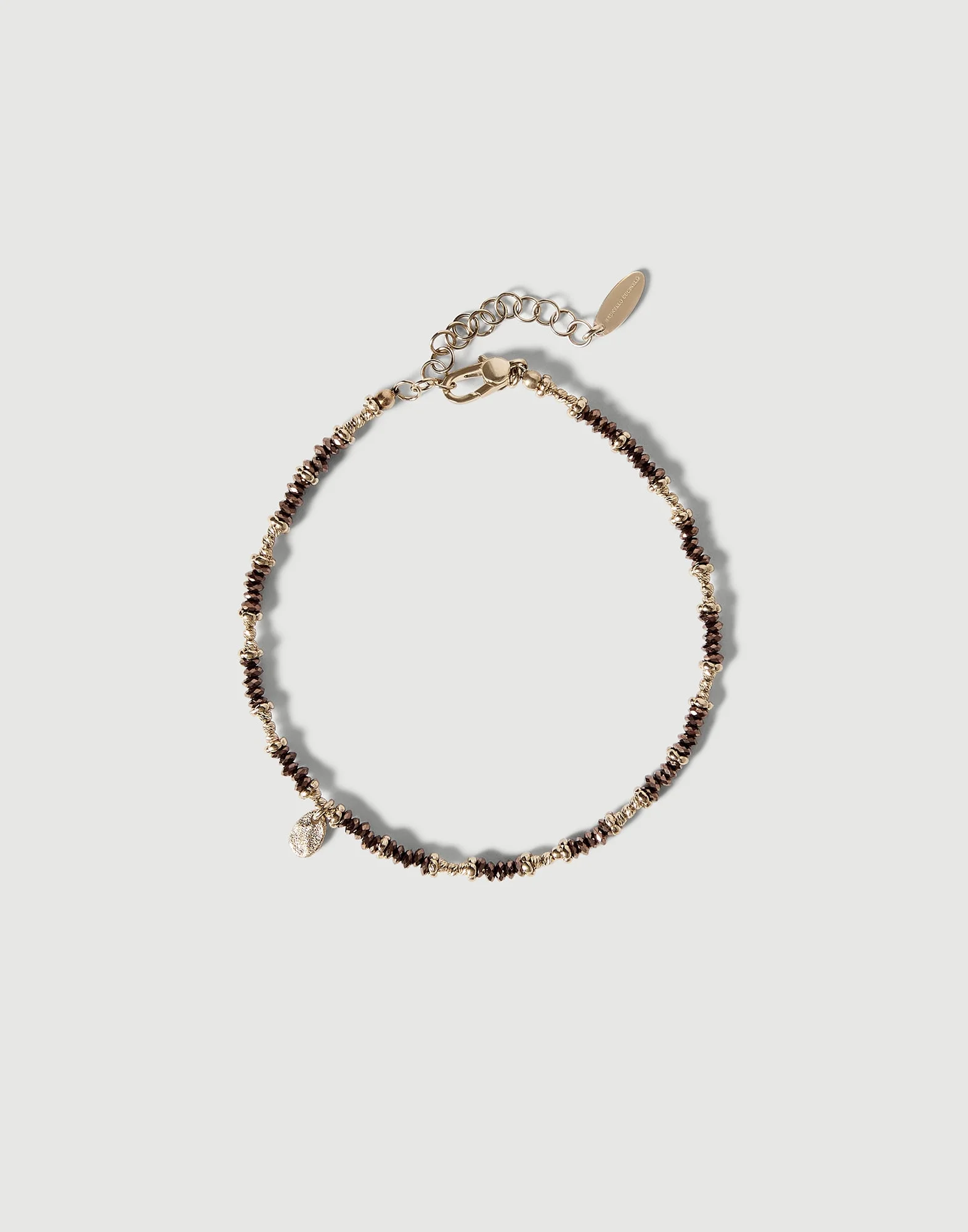 Brown Hematite and Sterling silver anklet - 1