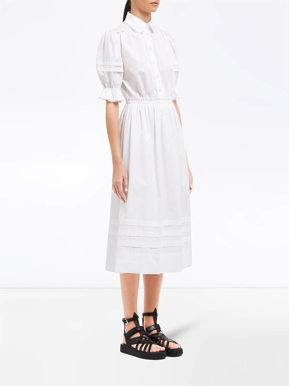 lace trim shirt dress - 3