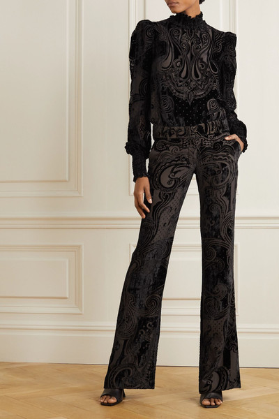 Balmain Shirred devoré-velvet blouse outlook