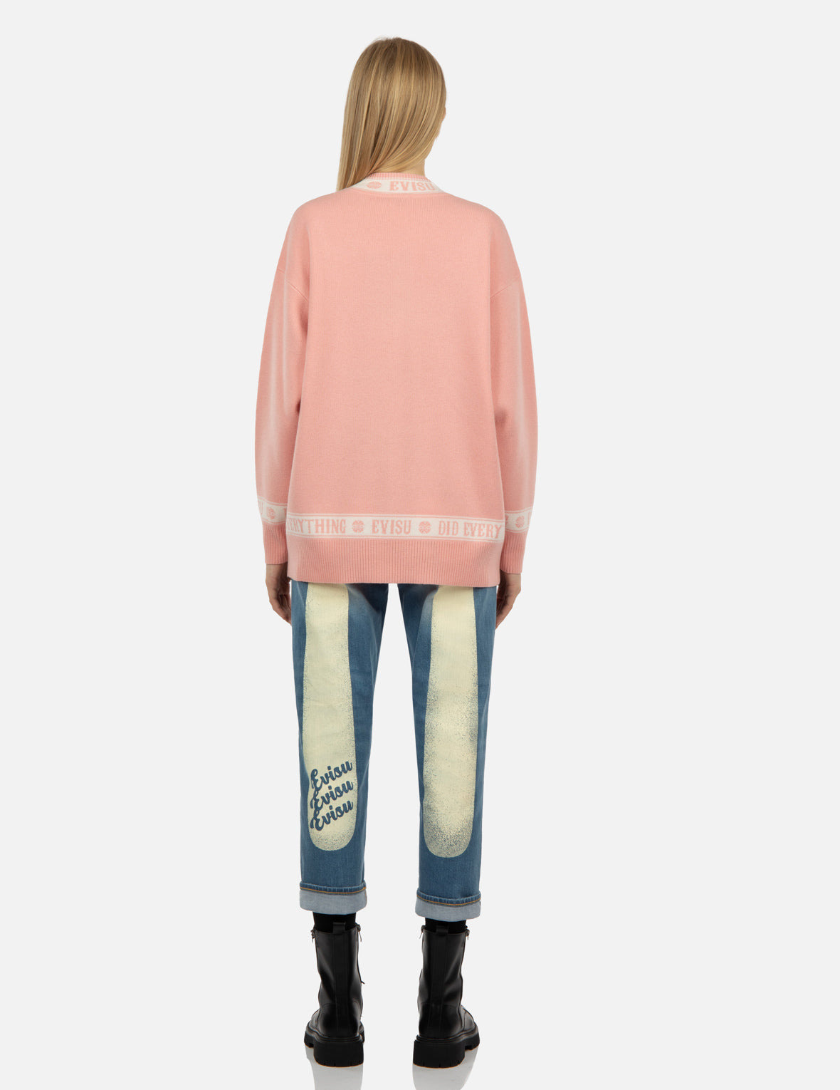 LOGO AND KAMON JACQUARD KNITTED SWEATER - 6
