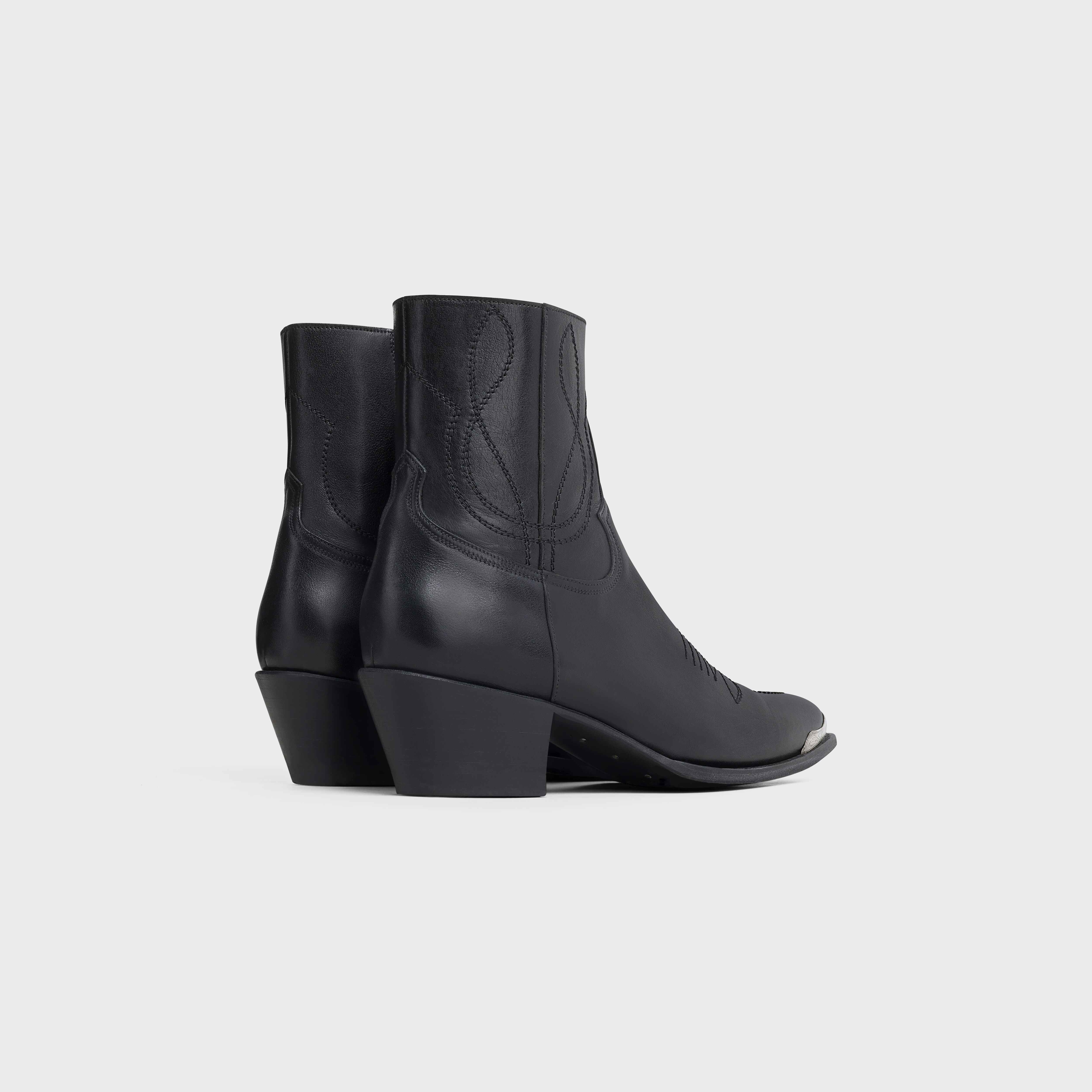 Western boots zipped boot with metal toe in Calfskin - 3