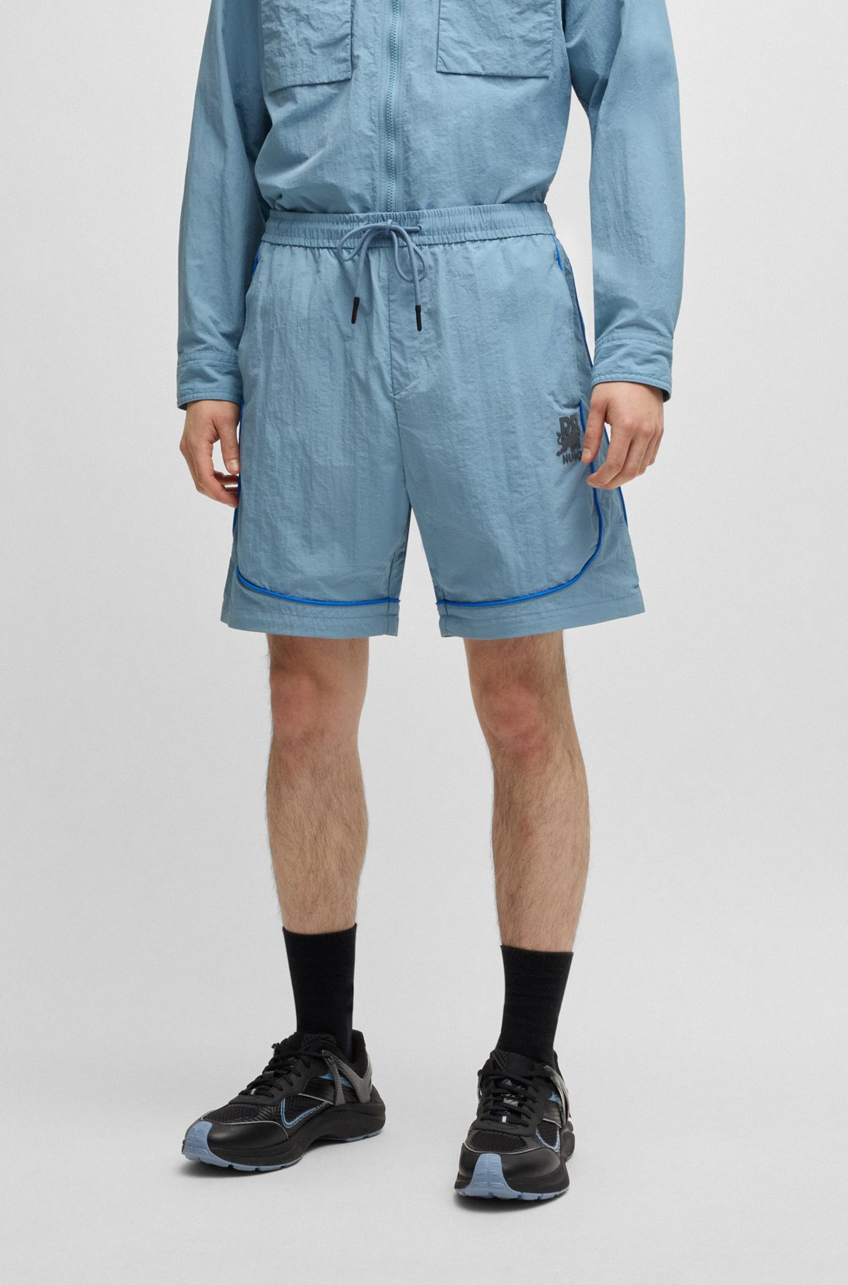 HUGO X RB DRAWSTRING SHORTS WITH PIPING DETAILS - 2