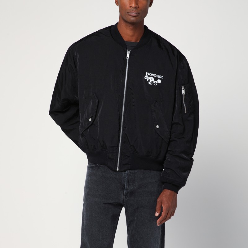 Enfants Video bomber jacket with zip in black - 1
