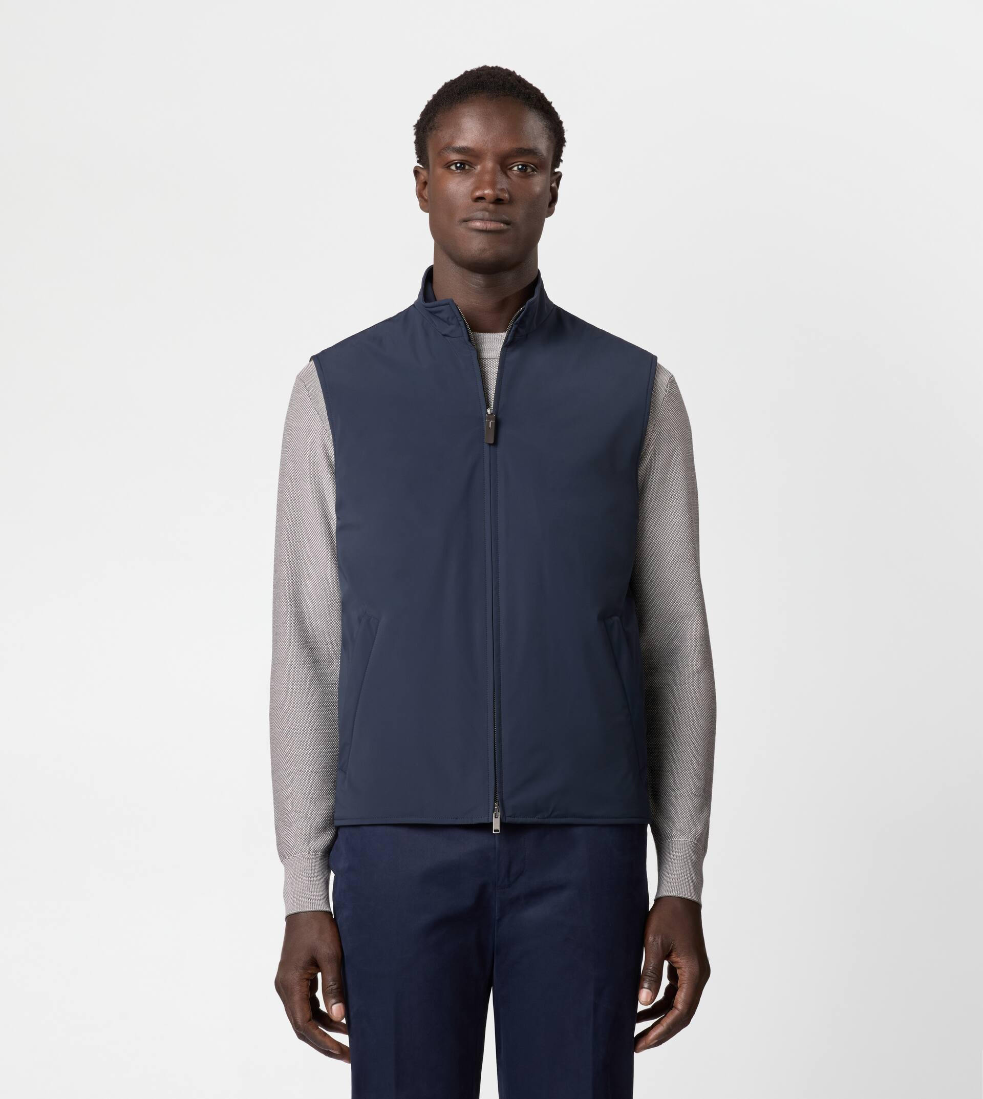 VEST IN TECHNICAL FABRIC - BLUE - 2
