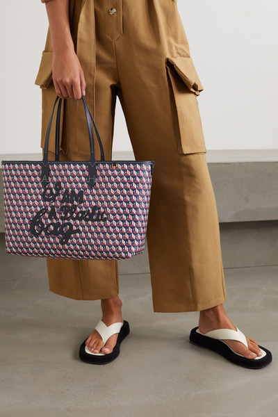 Anya Hindmarch I Am A Plastic Bag small appliquéd leather-trimmed printed coated-canvas tote outlook