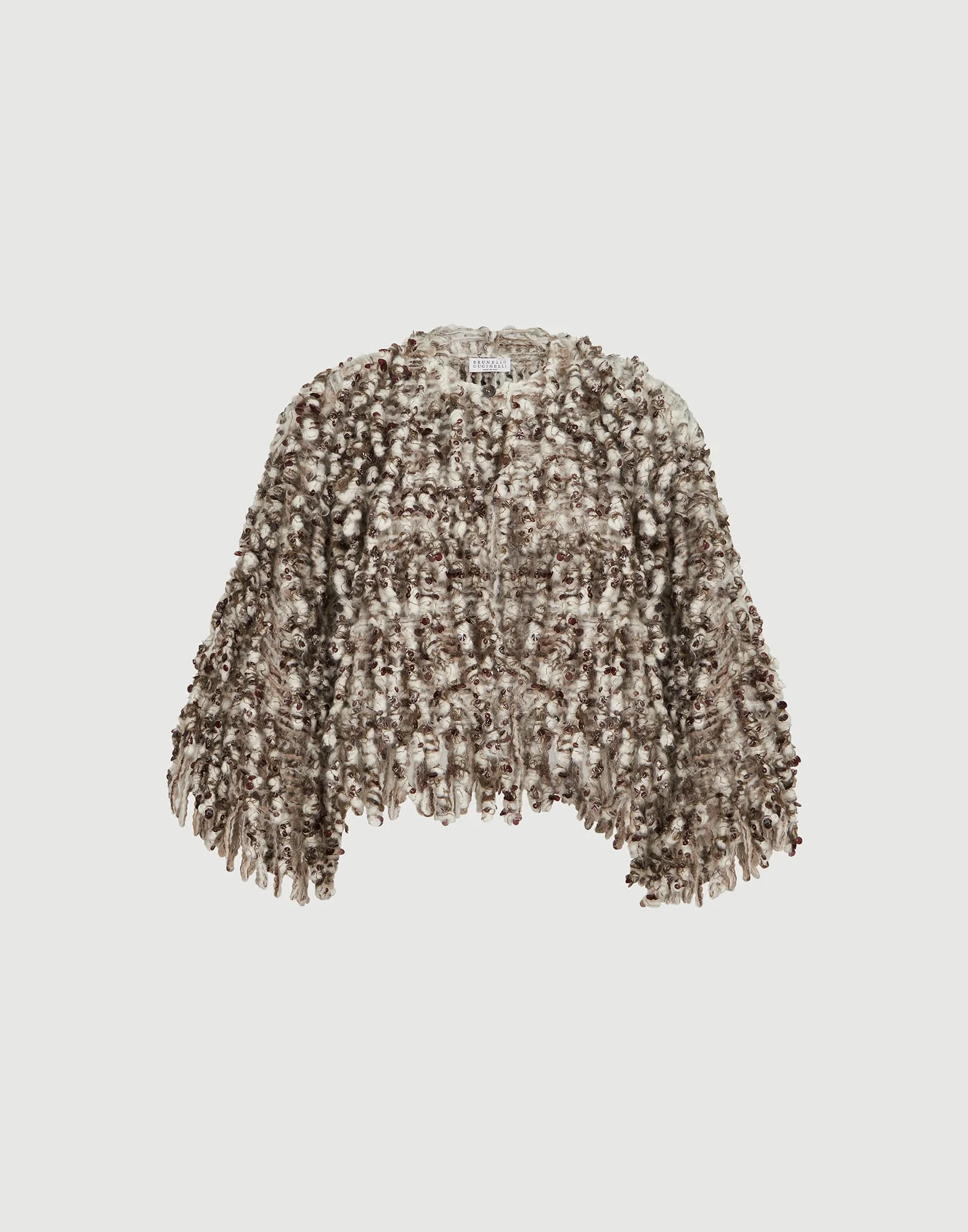 Dazzling twist embroidery cardigan in mohair and wool - 1