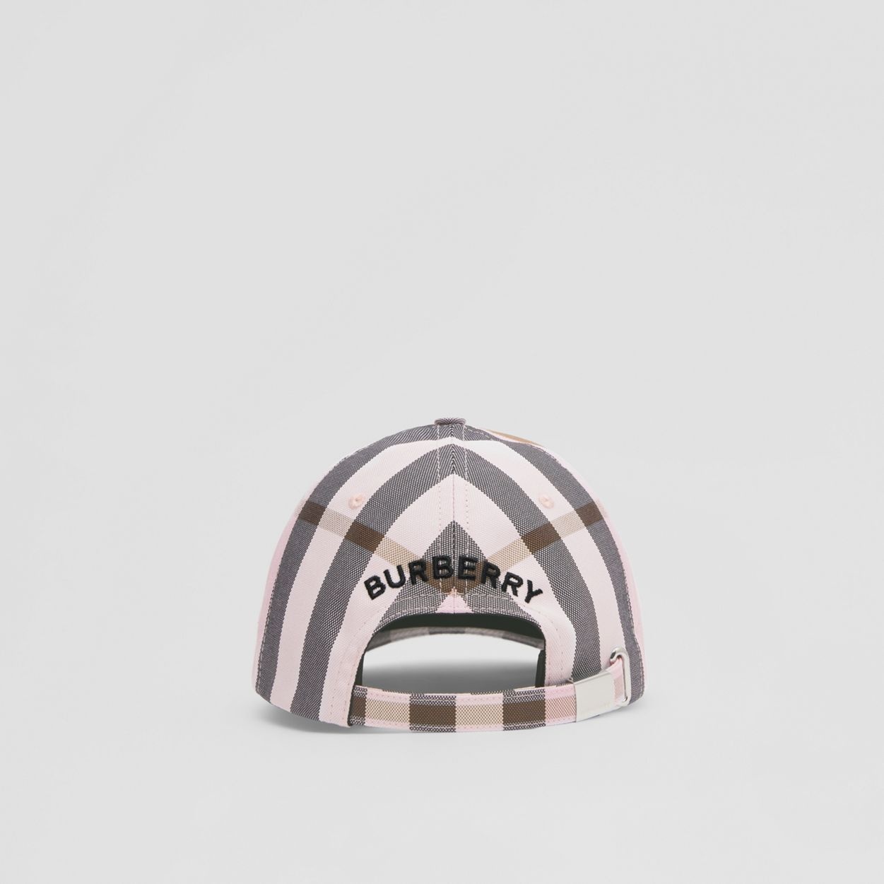 Logo Detail Check Cotton Baseball Cap - 4