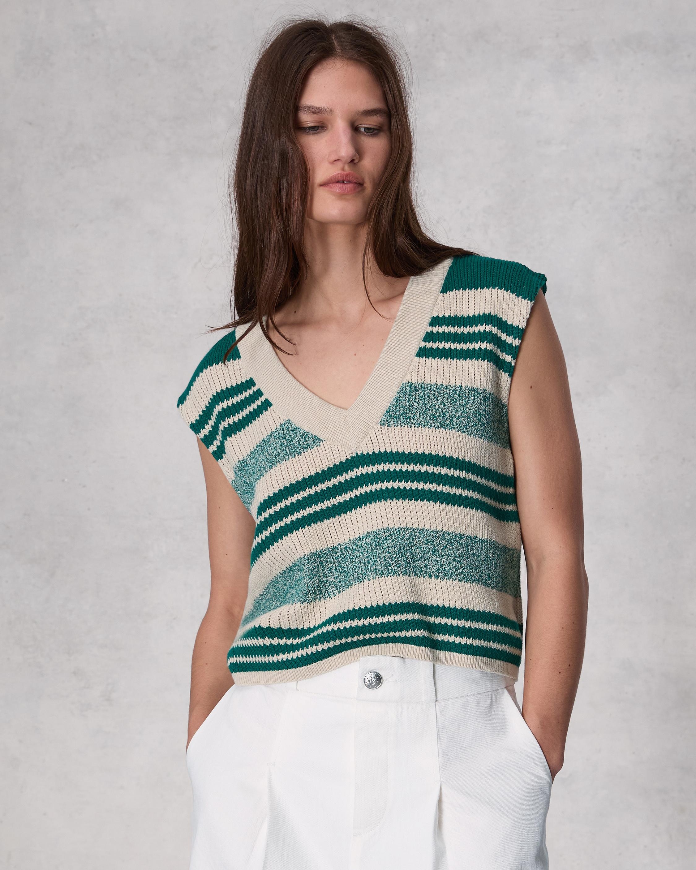 Cyrus Striped Cotton Sweater Vest
Relaxed Fit - 2