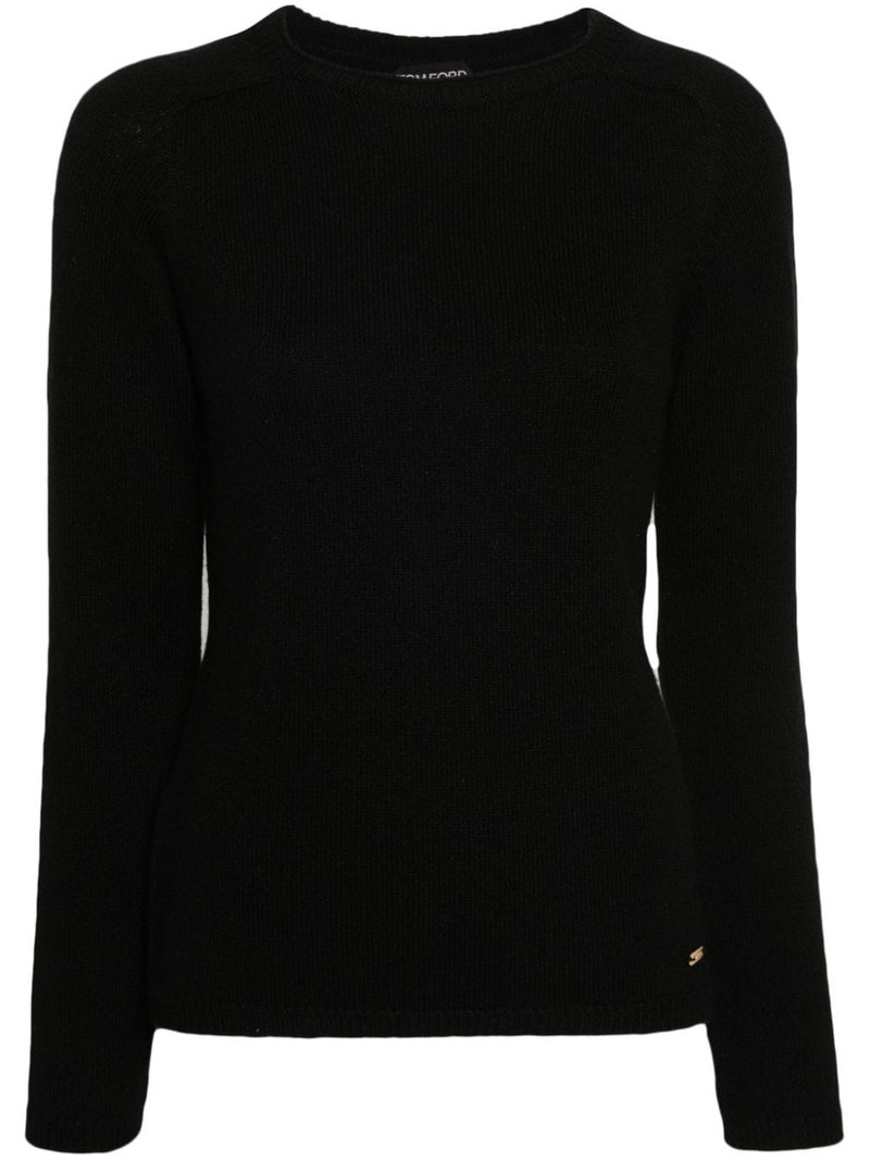 logo-plaque cashmere jumper 1