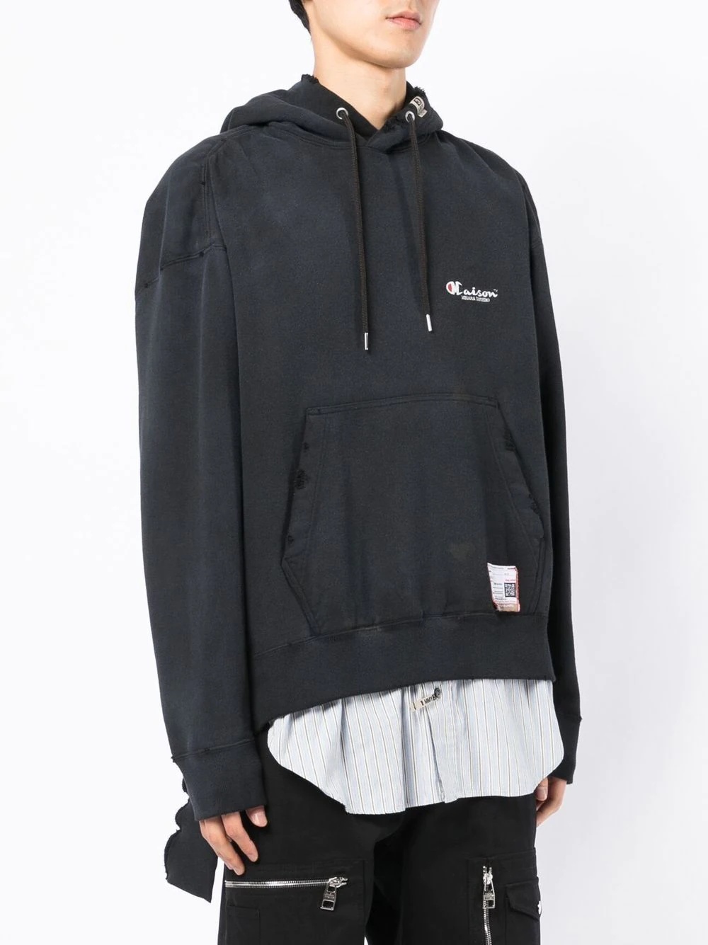 x Champion distressed layered hoodie - 4