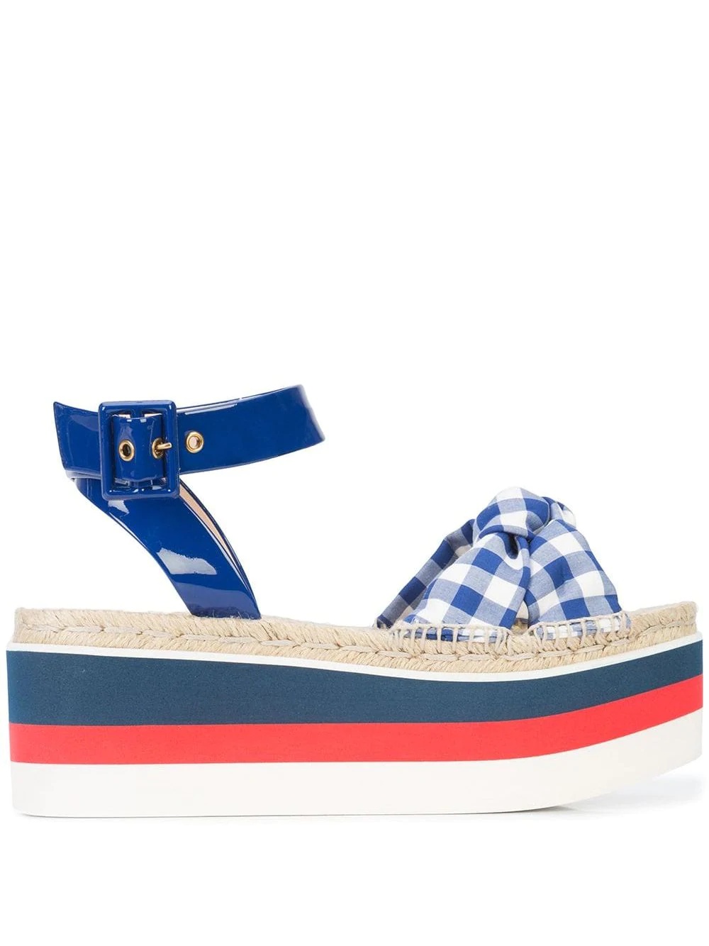 gingham flatform sandals - 1