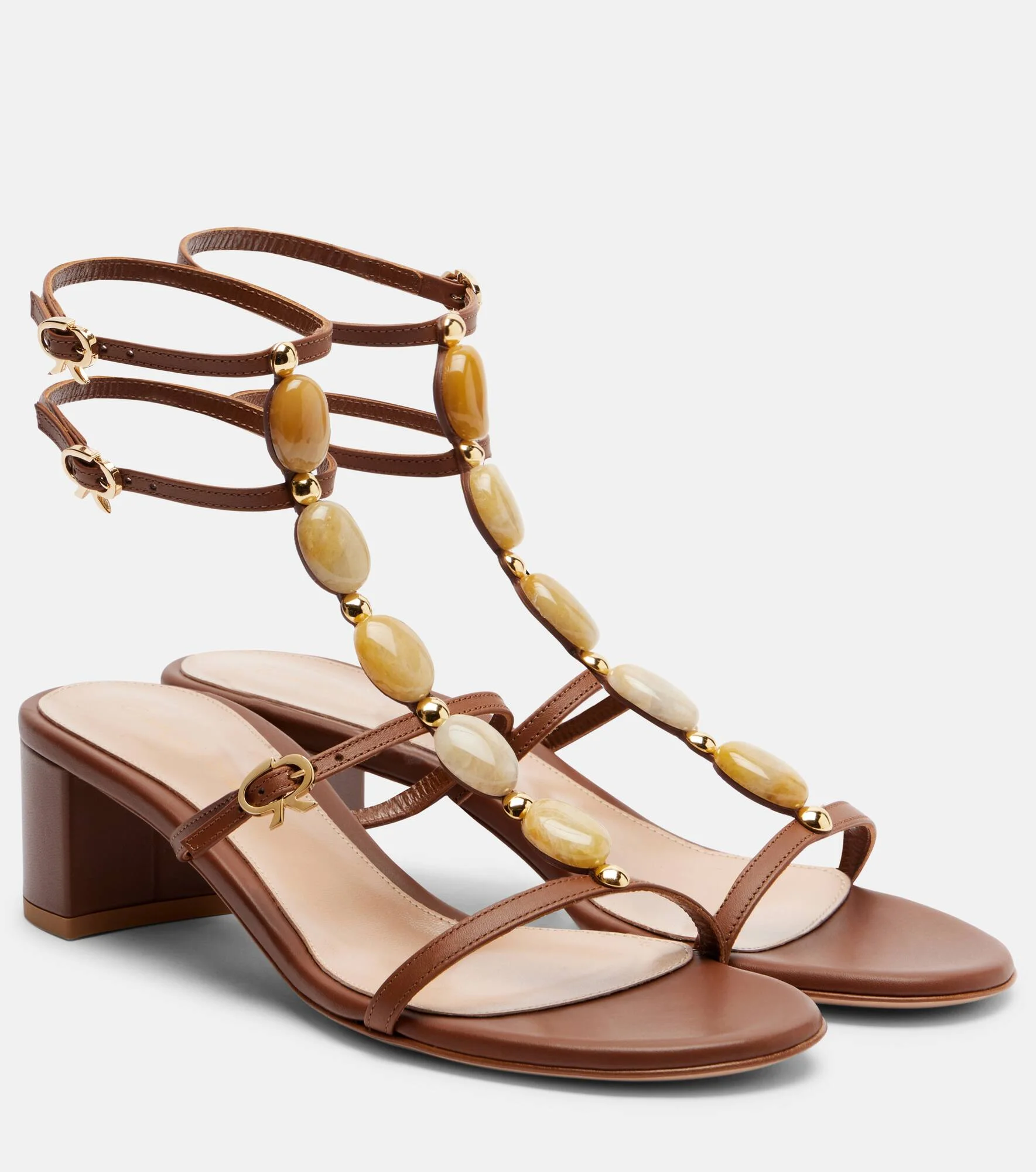 Shanti 45 embellished leather sandals - 1