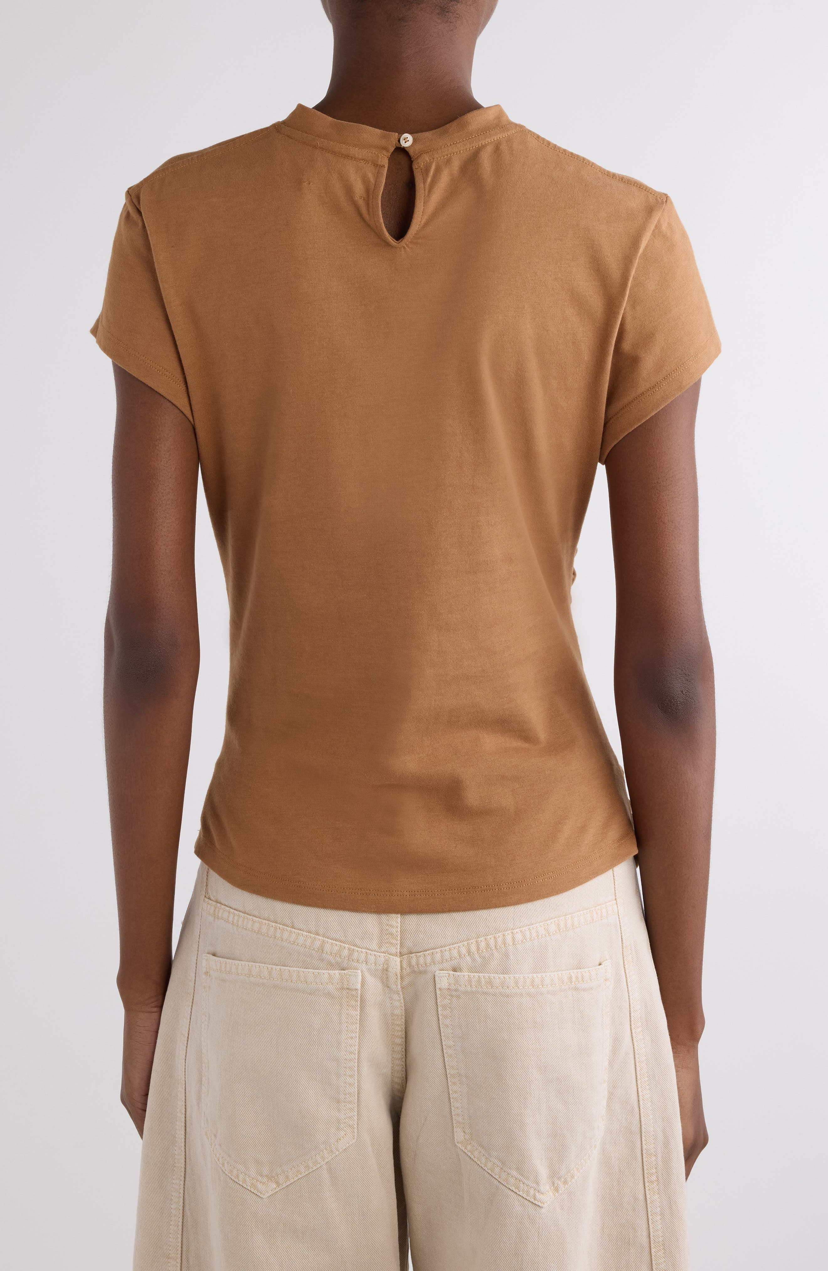 Isabel Marant Maelie Ruched T-Shirt in Caramel at Nordstrom - 3