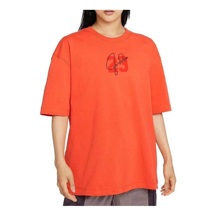 (WMNS) AS W J ESSEN SS GRAPHIC Tee Orange DM3245-869 - 1