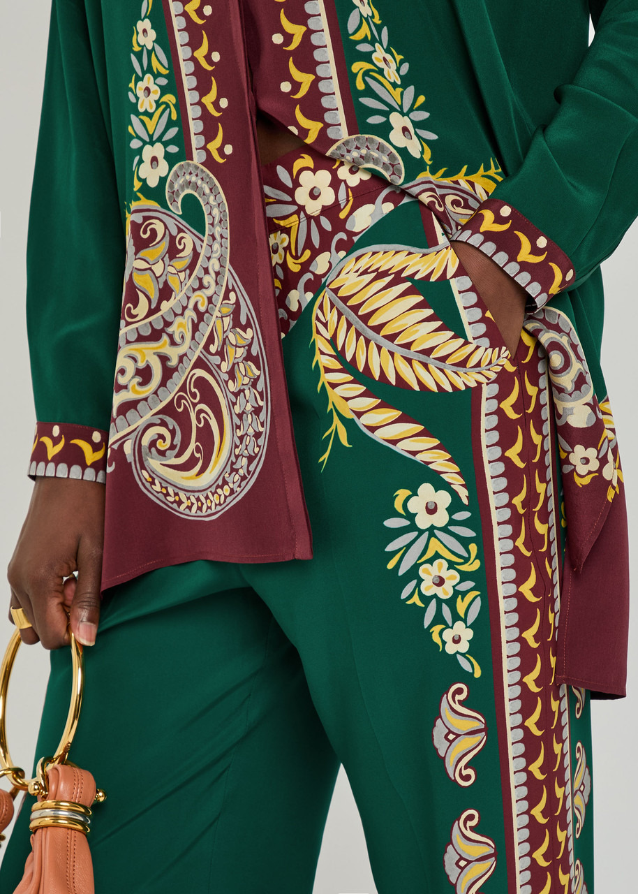 Etro Printed Straight-leg Silk Trousers - 5