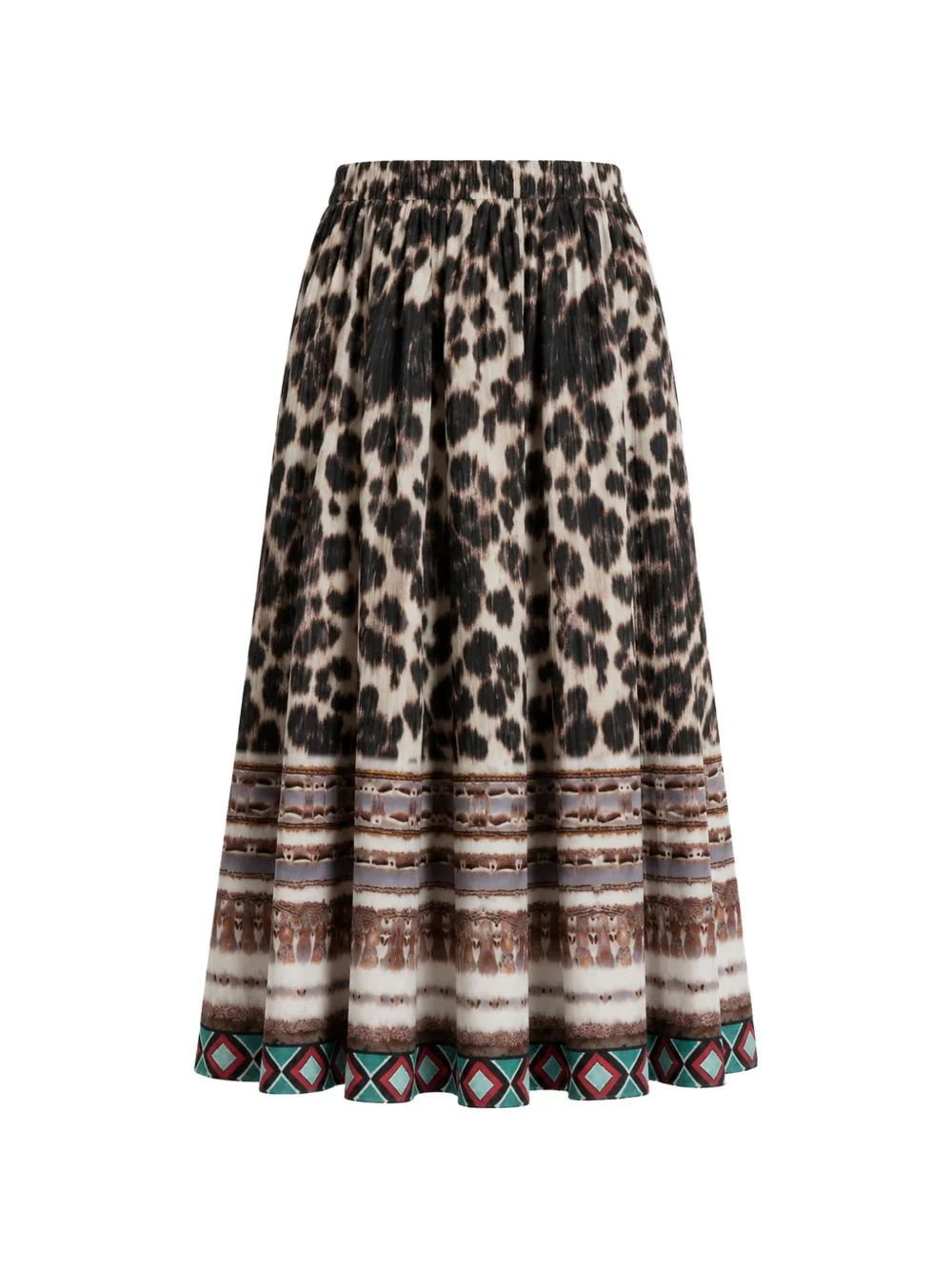 Tetris leopard-print skirt - 1