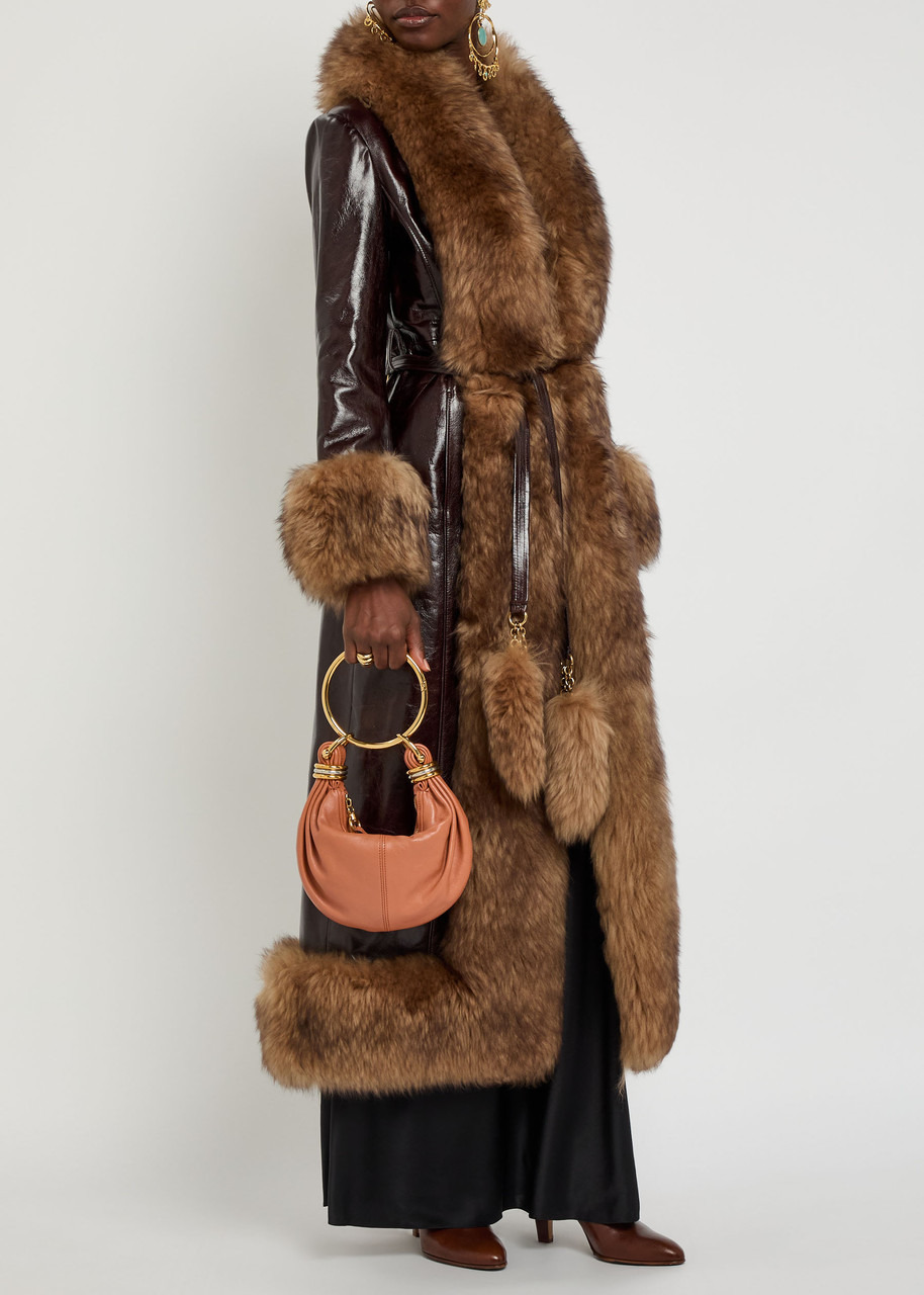 Chloe Shearling-trimmed Leather Coat - 4