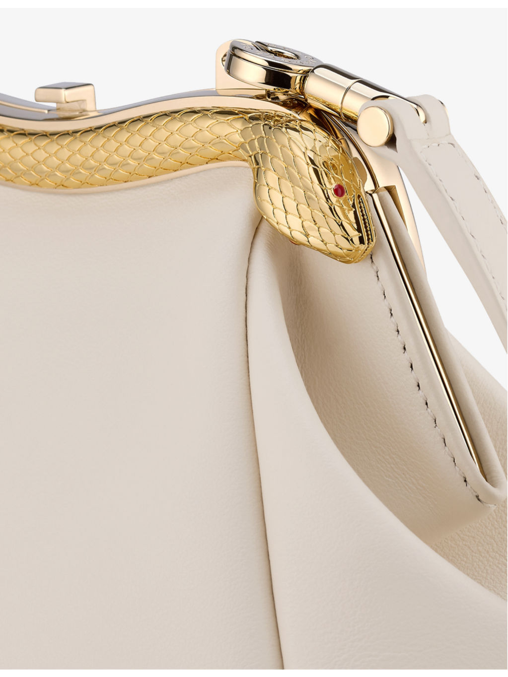 Serpentine leather clutch bag - 3
