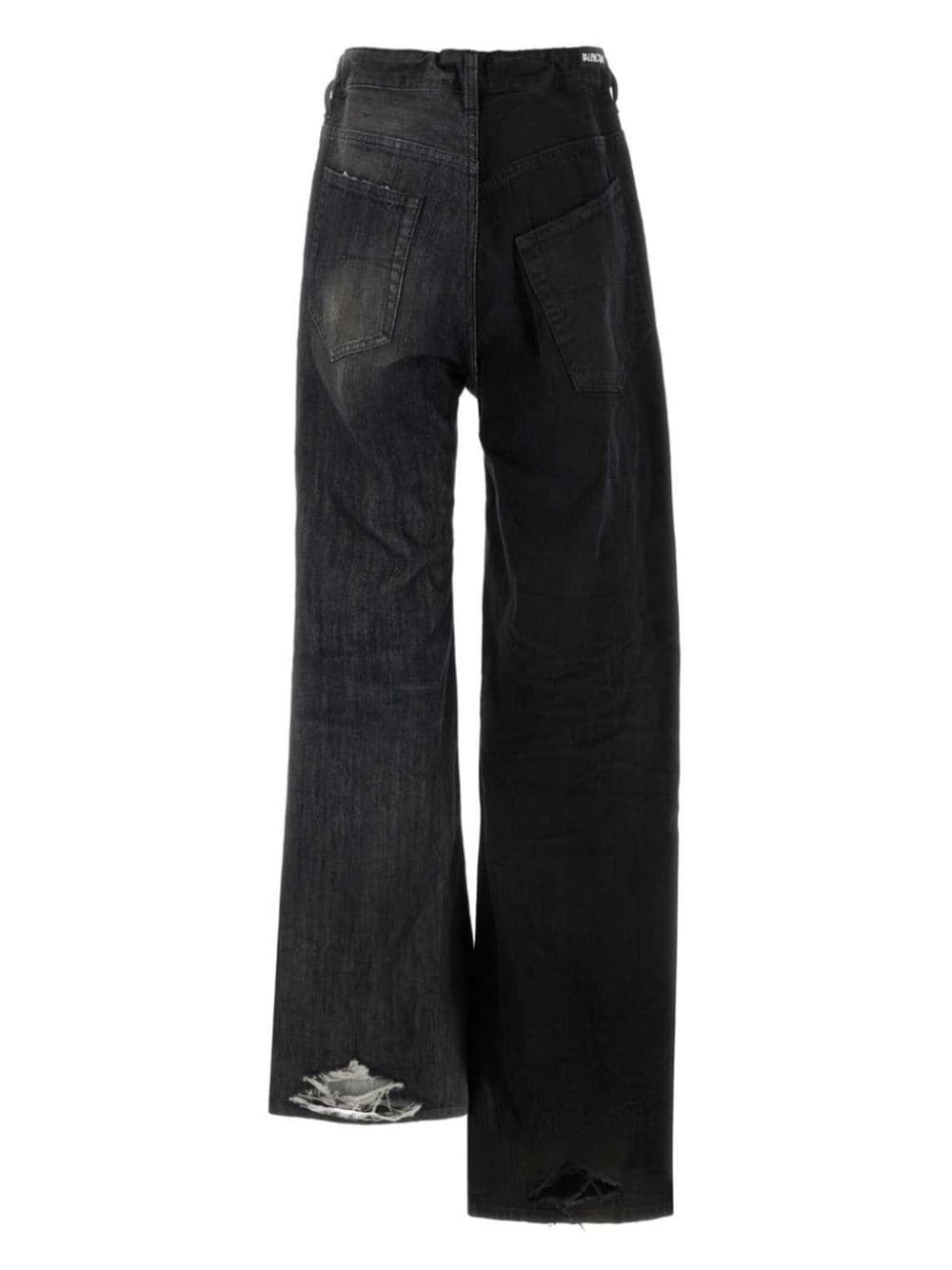 two-tone design wide-leg jeans - 2