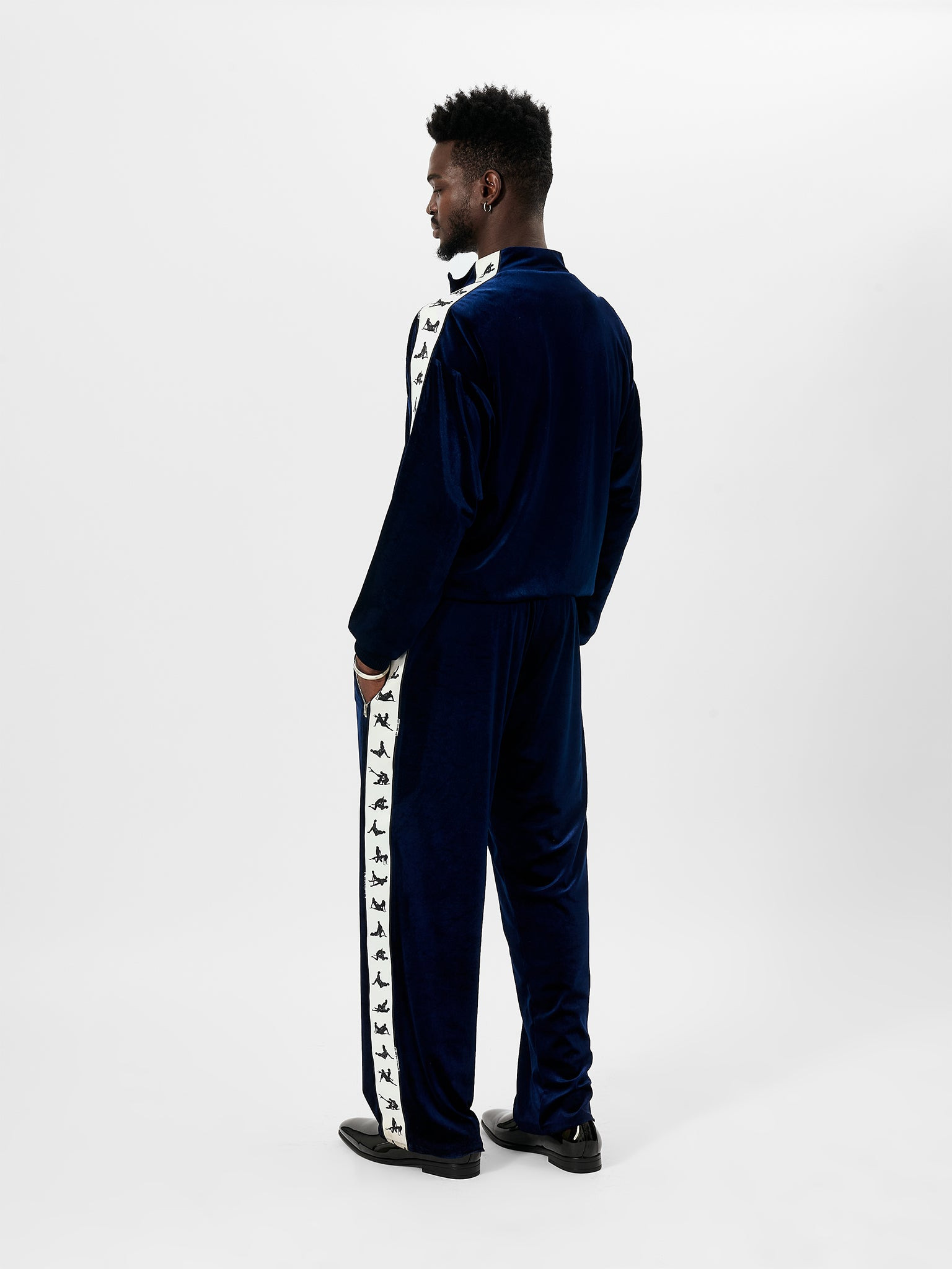 S*X TAPE TRACKSUIT JACKET VELOUR BLUE - 3
