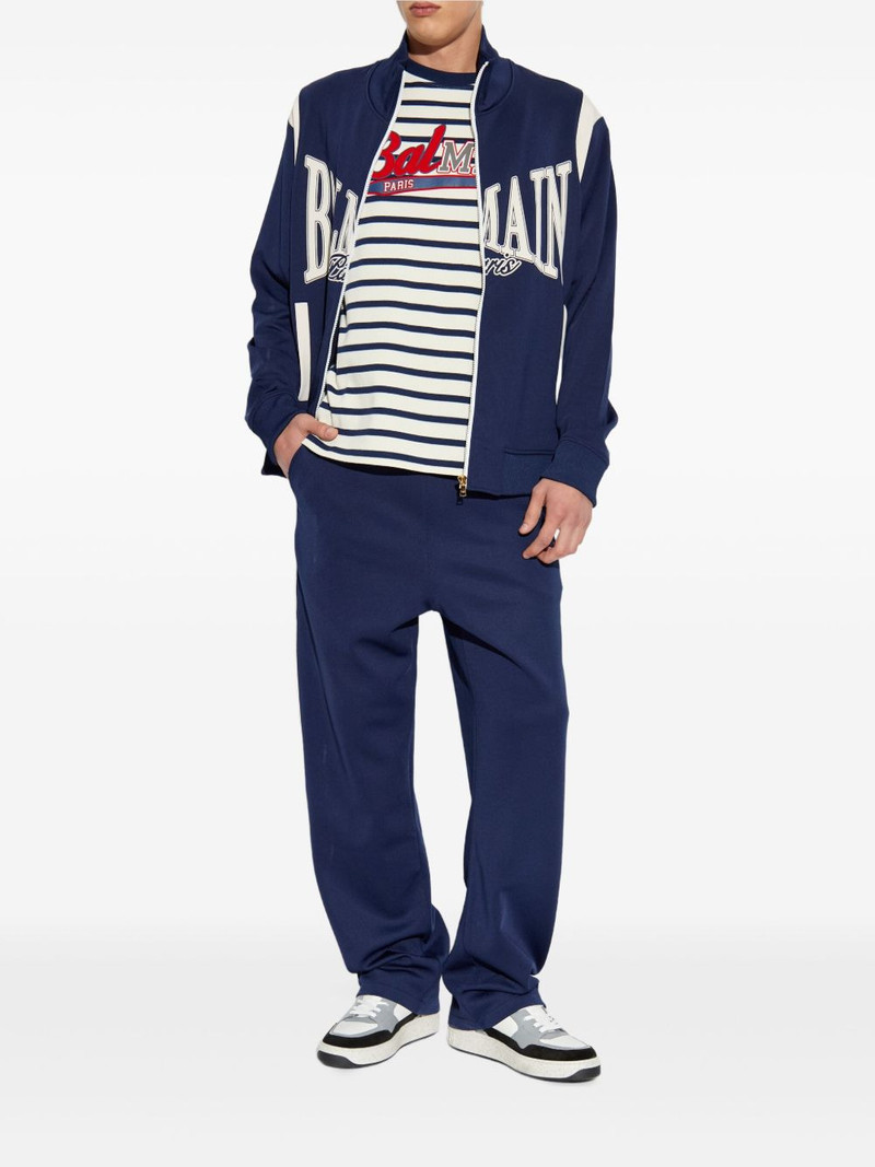 Balmain logo-print striped T-shirt outlook