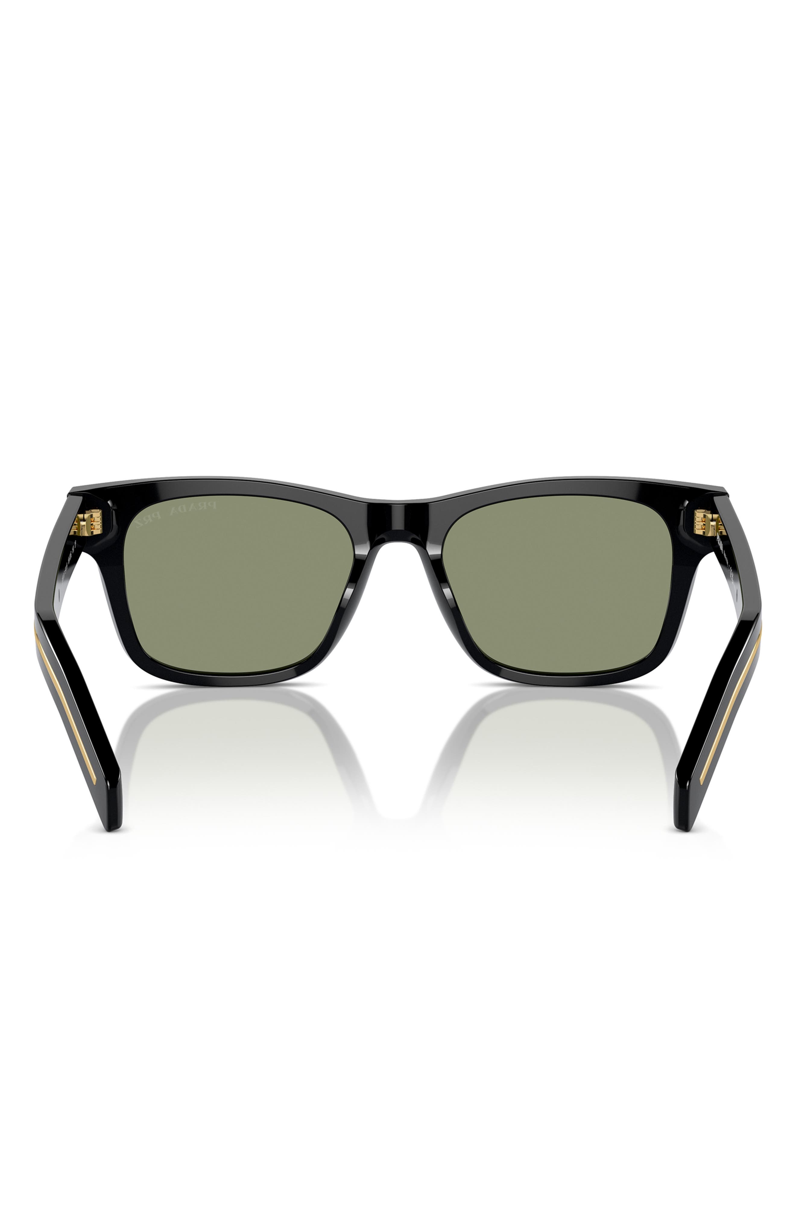 Prada 51mm Polarized Rectangular Sunglasses in Black at Nordstrom - 3
