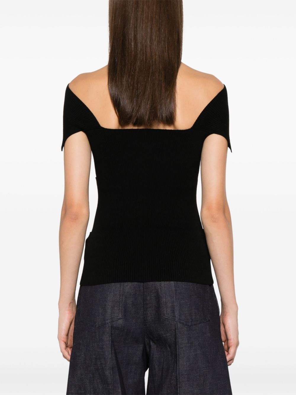 cut-out off-shoulder top - 4