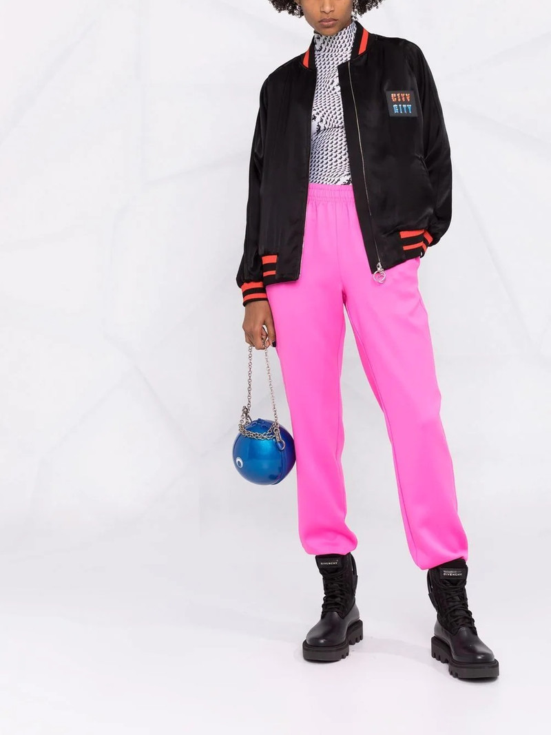 rabanne logo patch bomber jacket outlook
