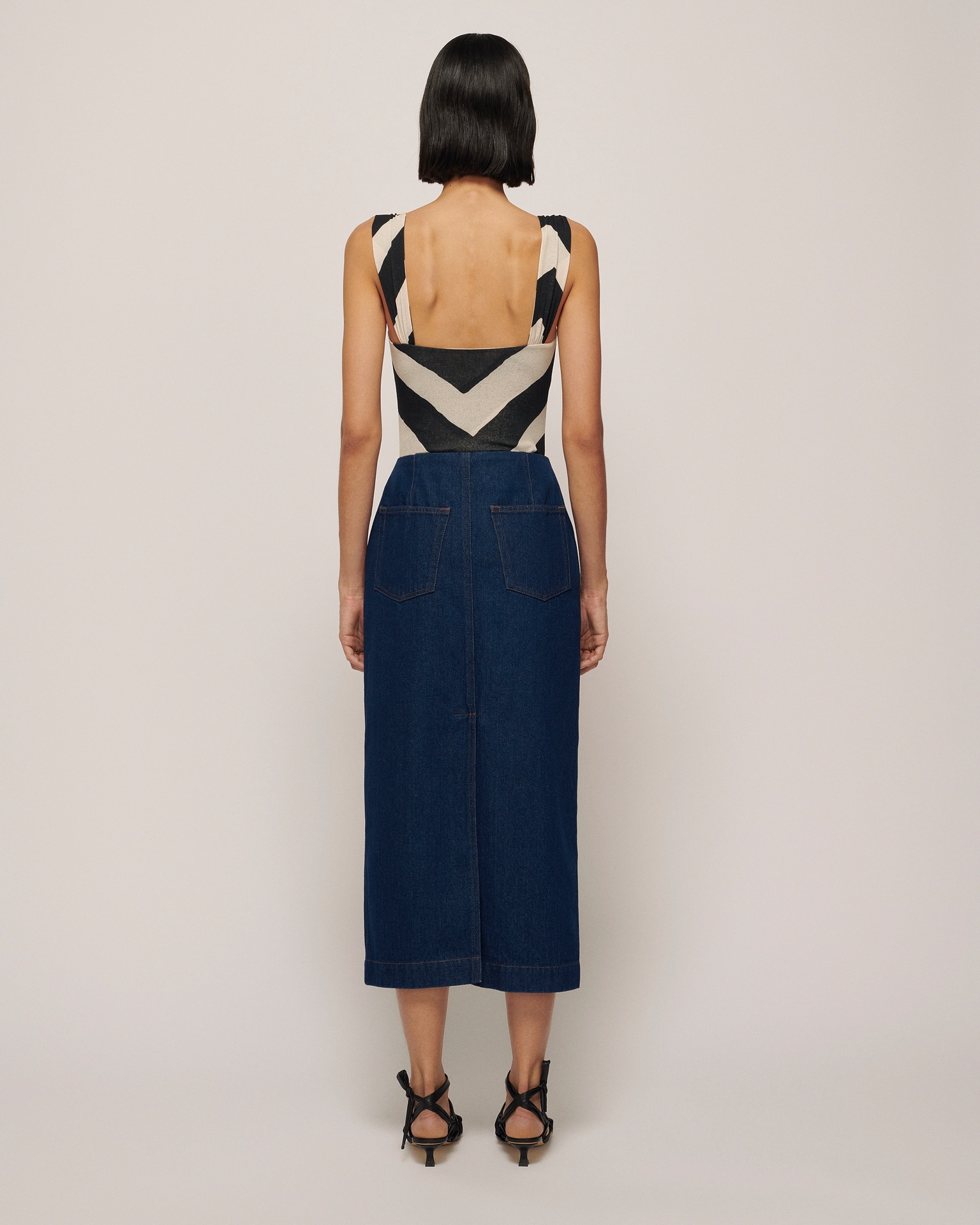 ELKE - Denim midi skirt - Indigo - 5