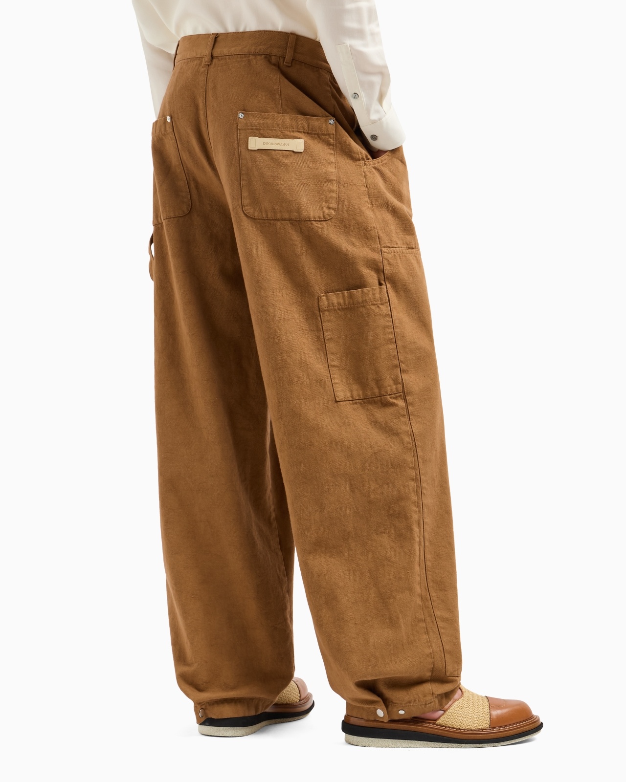 WIDE-LEG TROUSERS IN DENIM-EFFECT FABRIC - 3