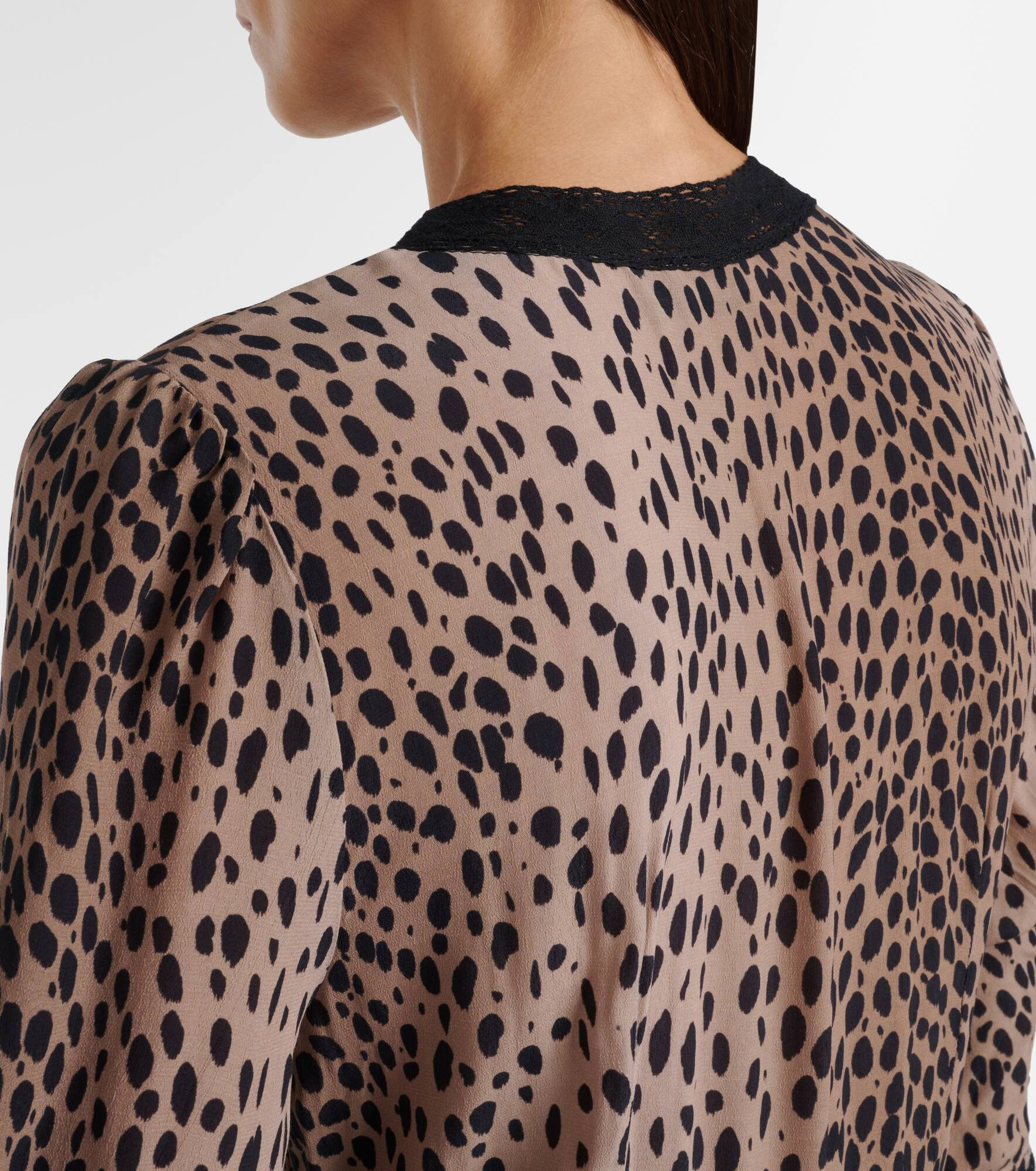 Amina printed crêpe de chine midi dress - 6