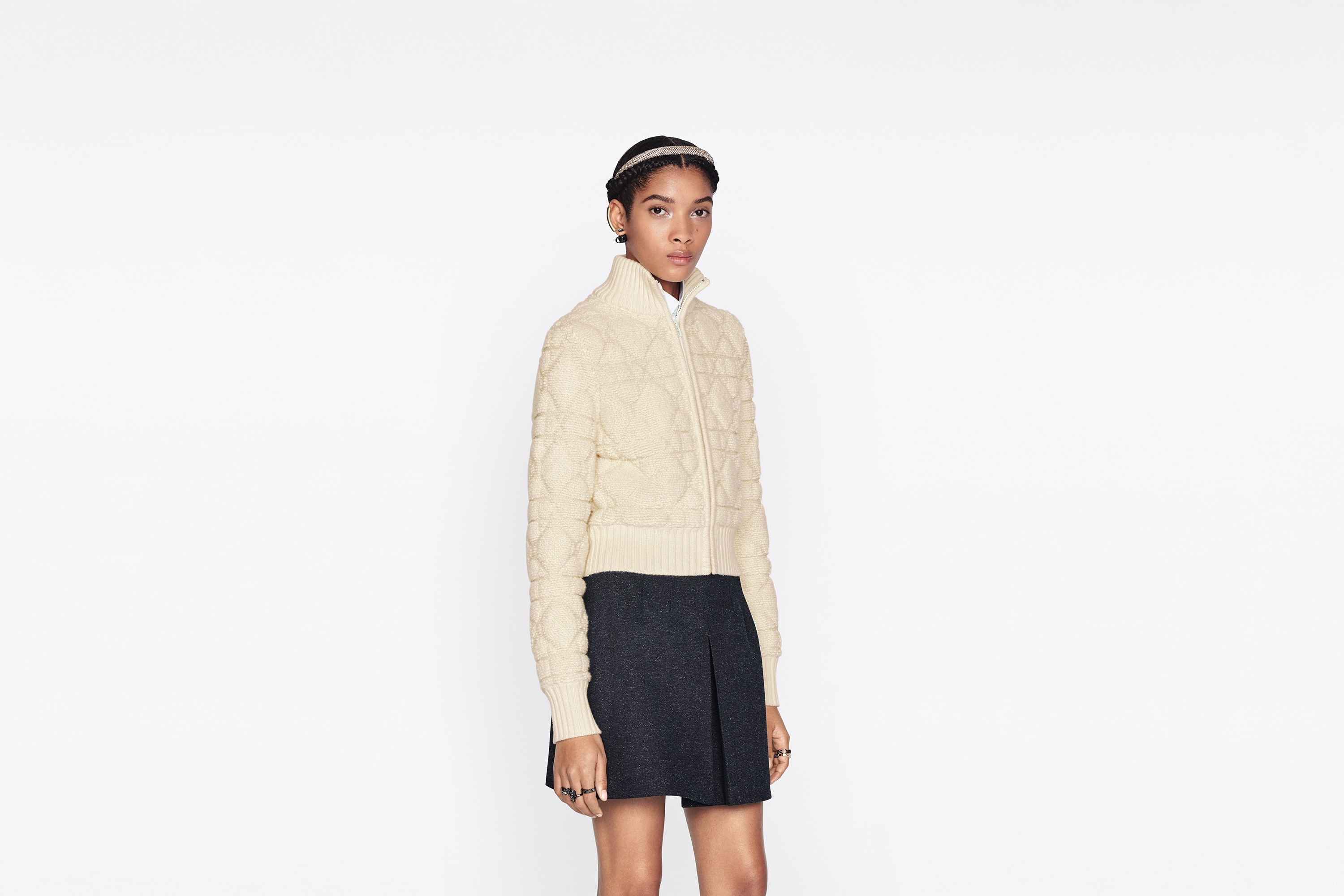 Dior Macrocannage Zipped Cardigan | REVERSIBLE