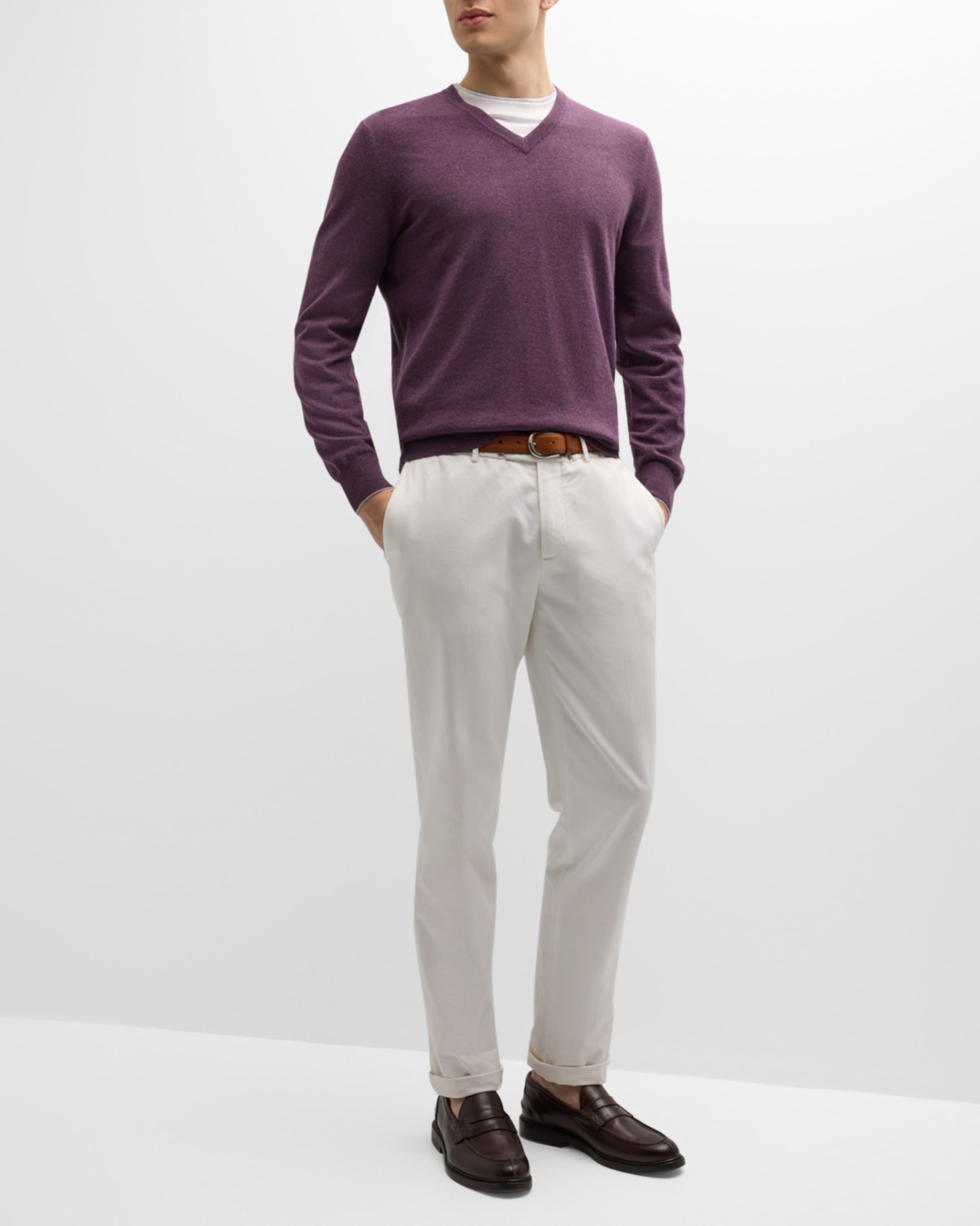 Men's Cashmere V-Neck Sweater - 5