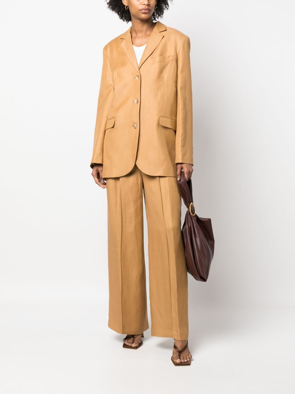 single-breasted long-sleeved blazer - 2
