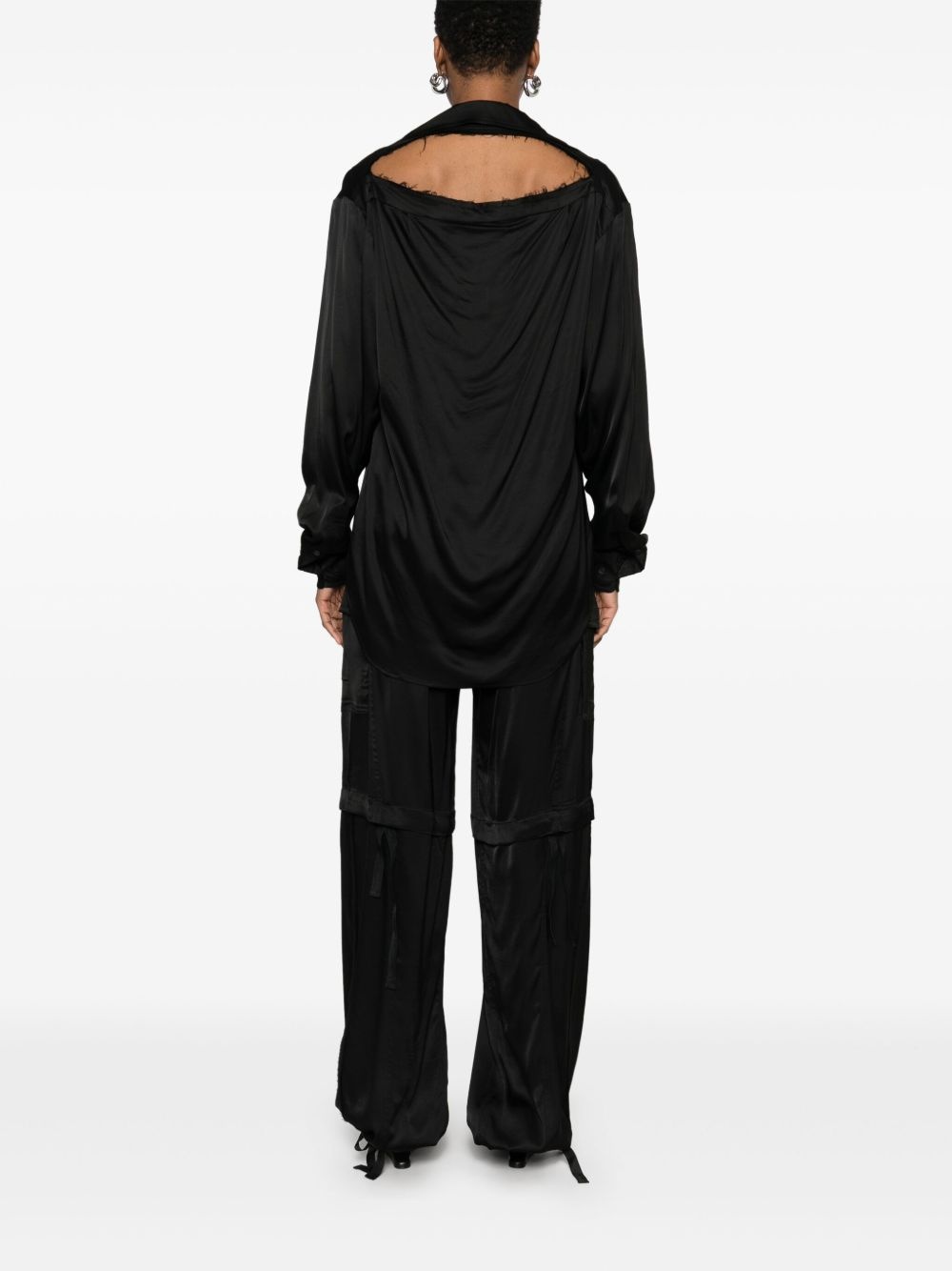 satin cut-out shirt - 4