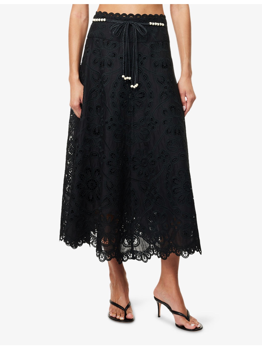 Rhiannon Embroidered Cotton Midi Skirt - 3