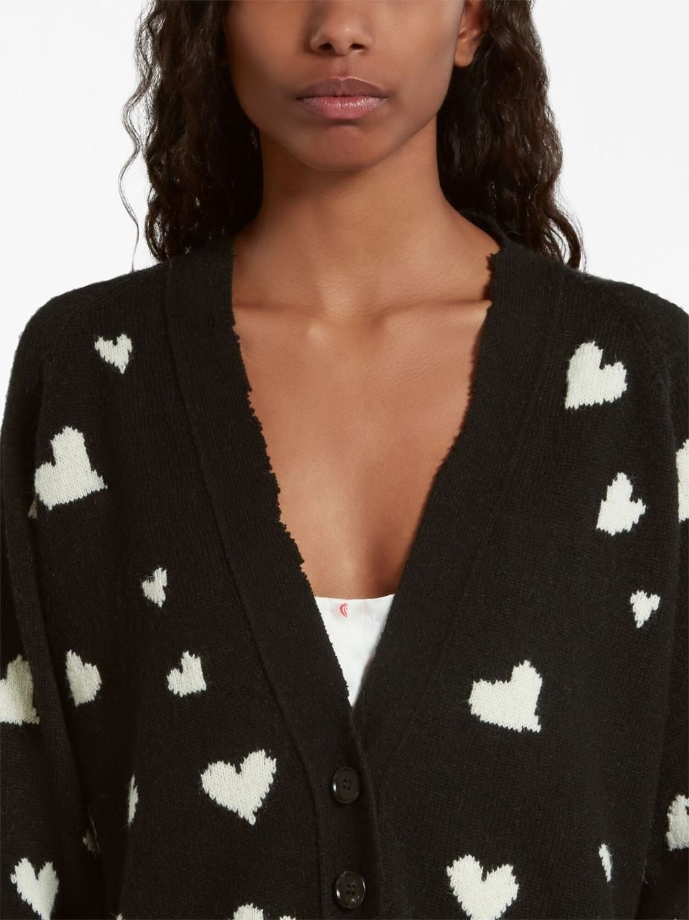 heart-print V-neck cardigan - 5