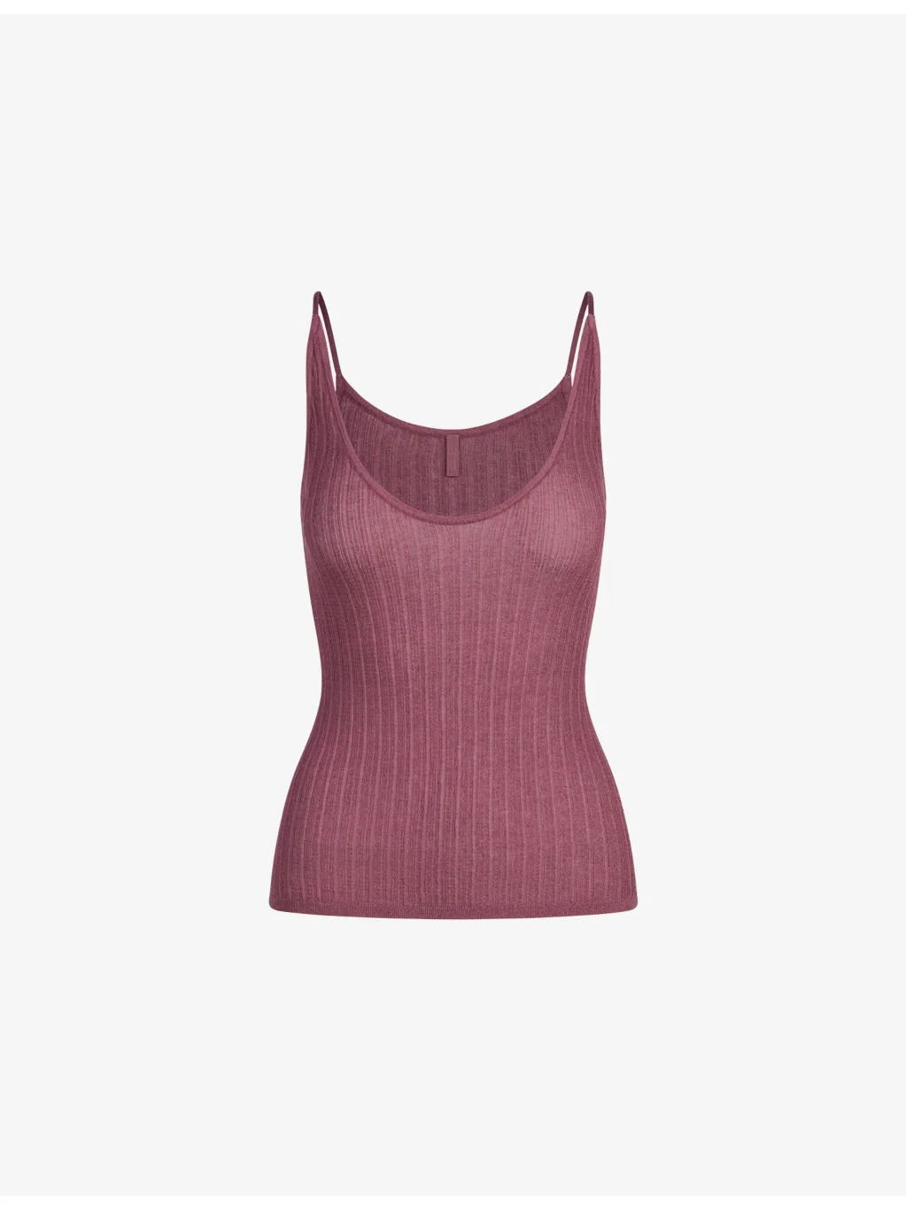 Sheer Knit Plunge Tank Top - 1