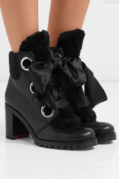 Christian Louboutin Jenny From The Alps 70 shearling and leather ankle boots outlook