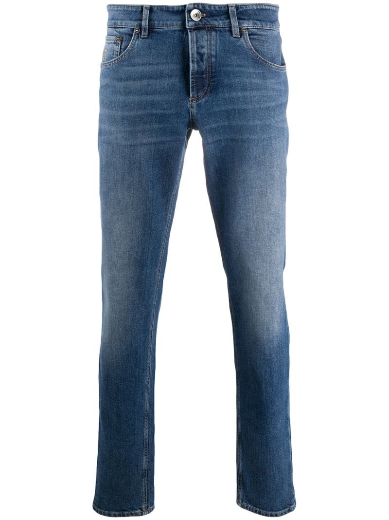 mid-rise slim-fit jeans - 1
