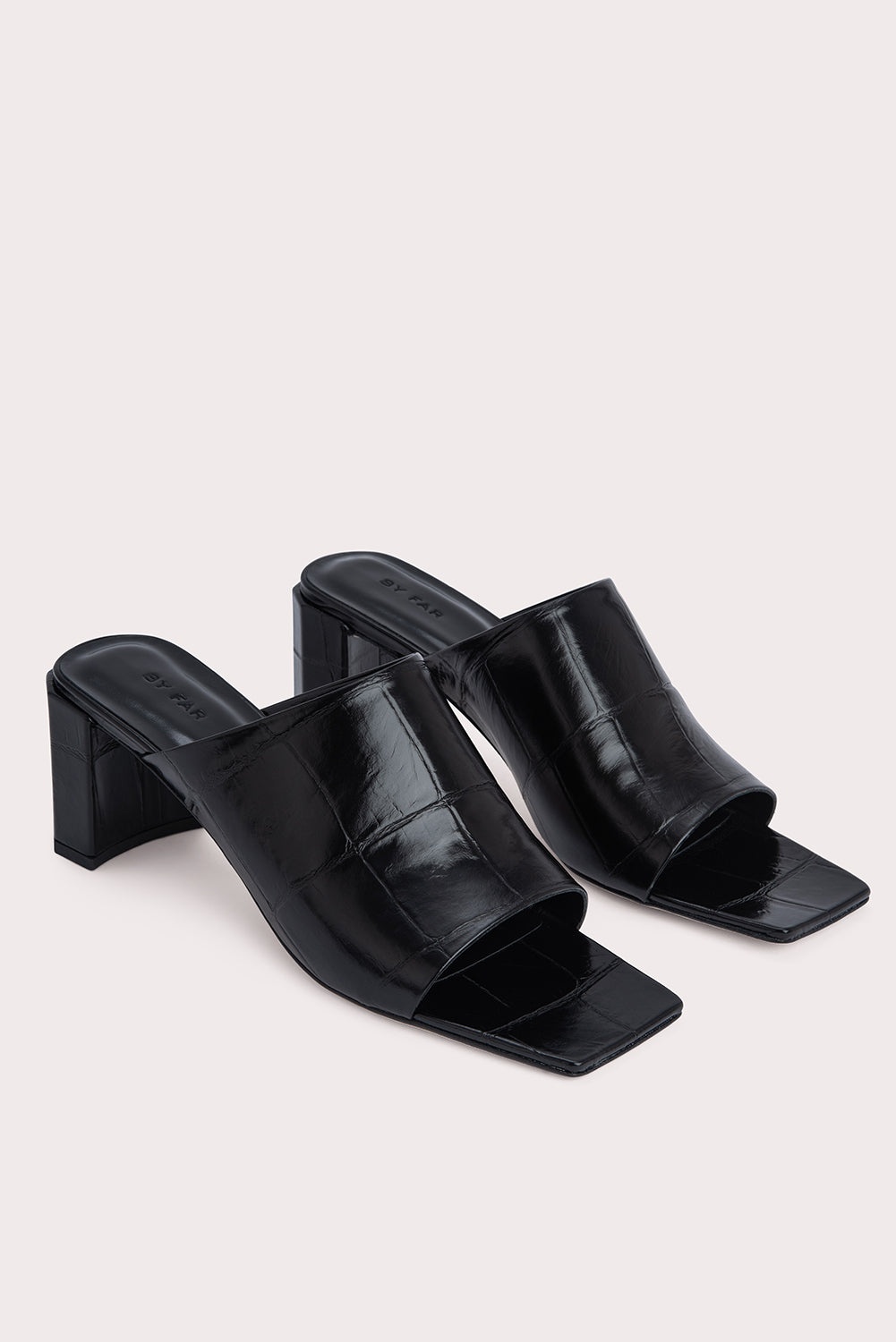 Katya Black Maxi Croco Embossed Leather - 3