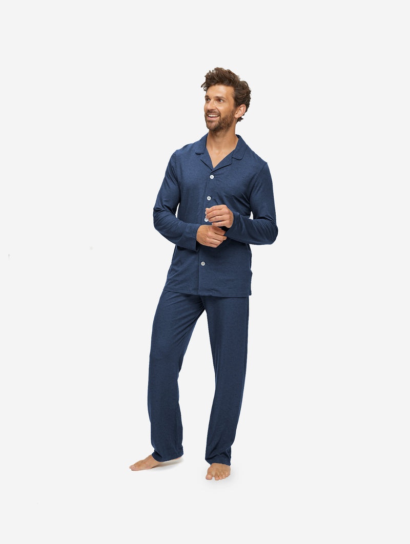 Men's Pyjamas London 9 Bird Print Micro Modal Navy - 3