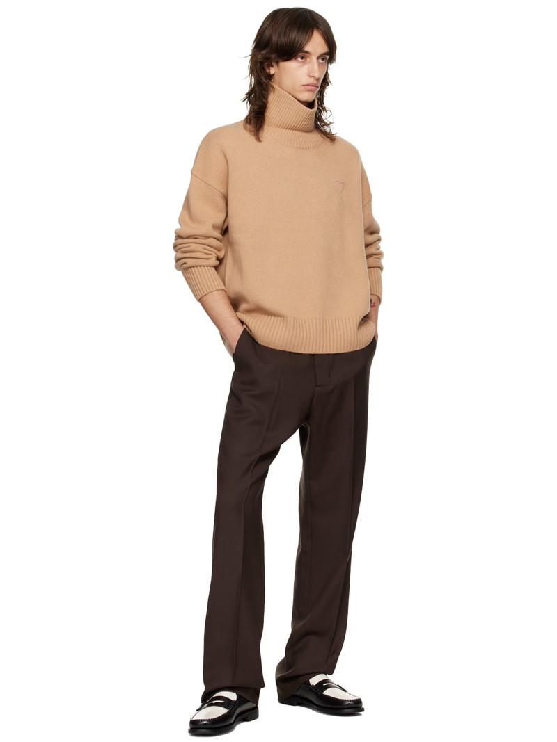 AMI Paris Beige Embossed Ami De Cœur Turtleneck outlook