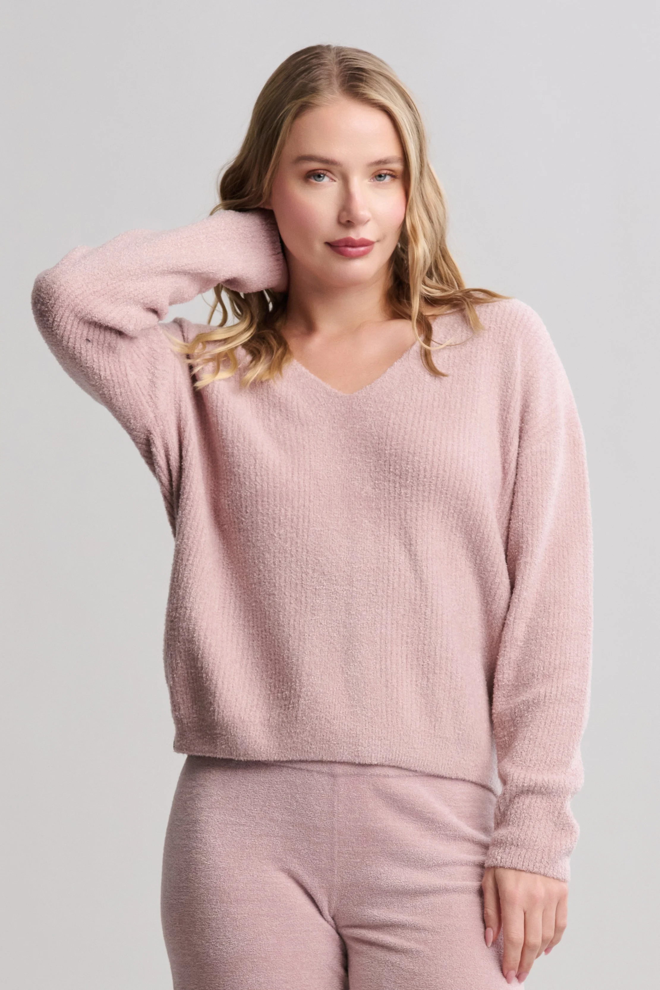 CozyChic Lite® Ribbed V Pullover With Back Tie - 1