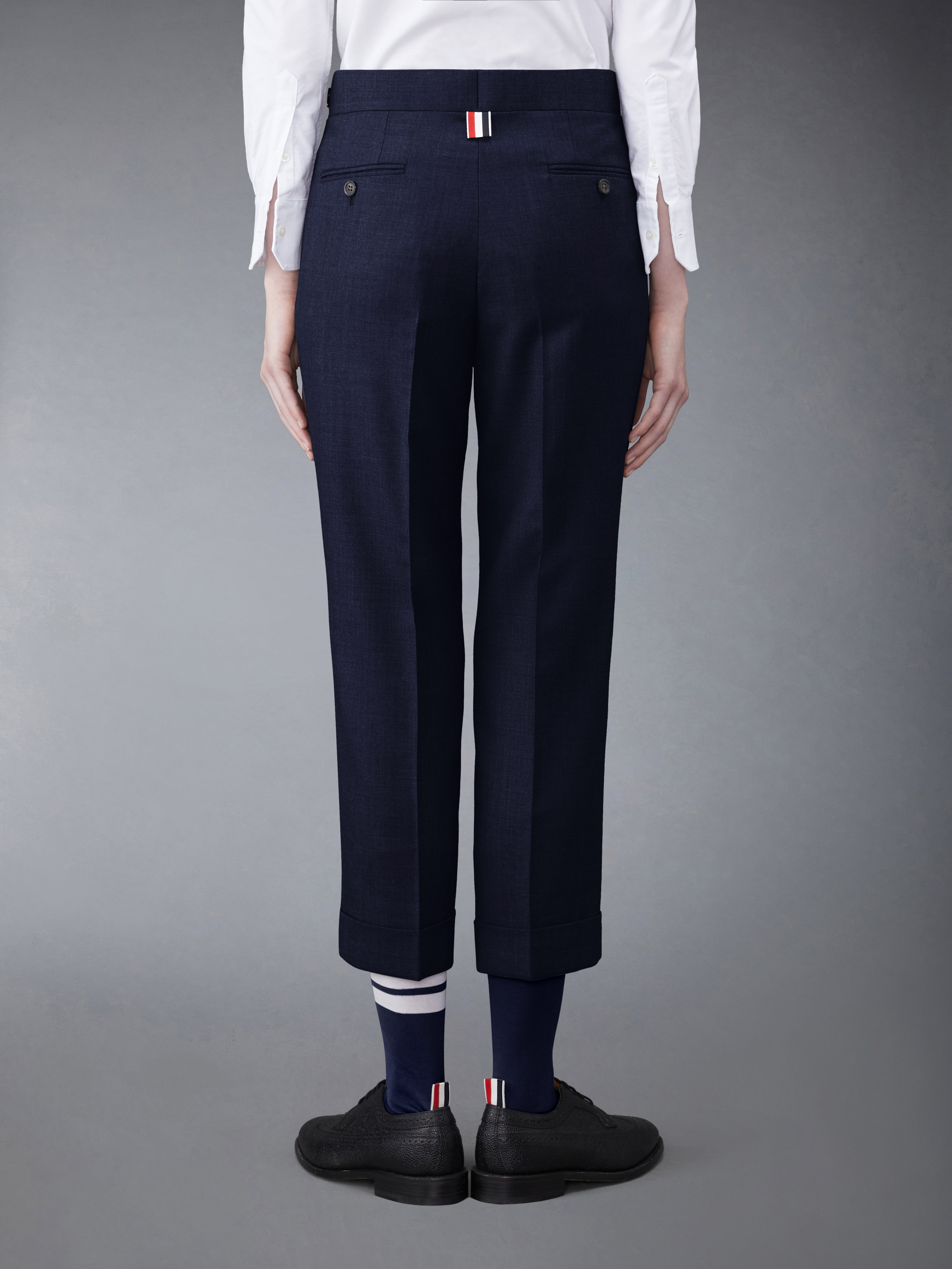 Super 120's wool twill slim-fit trousers - 2