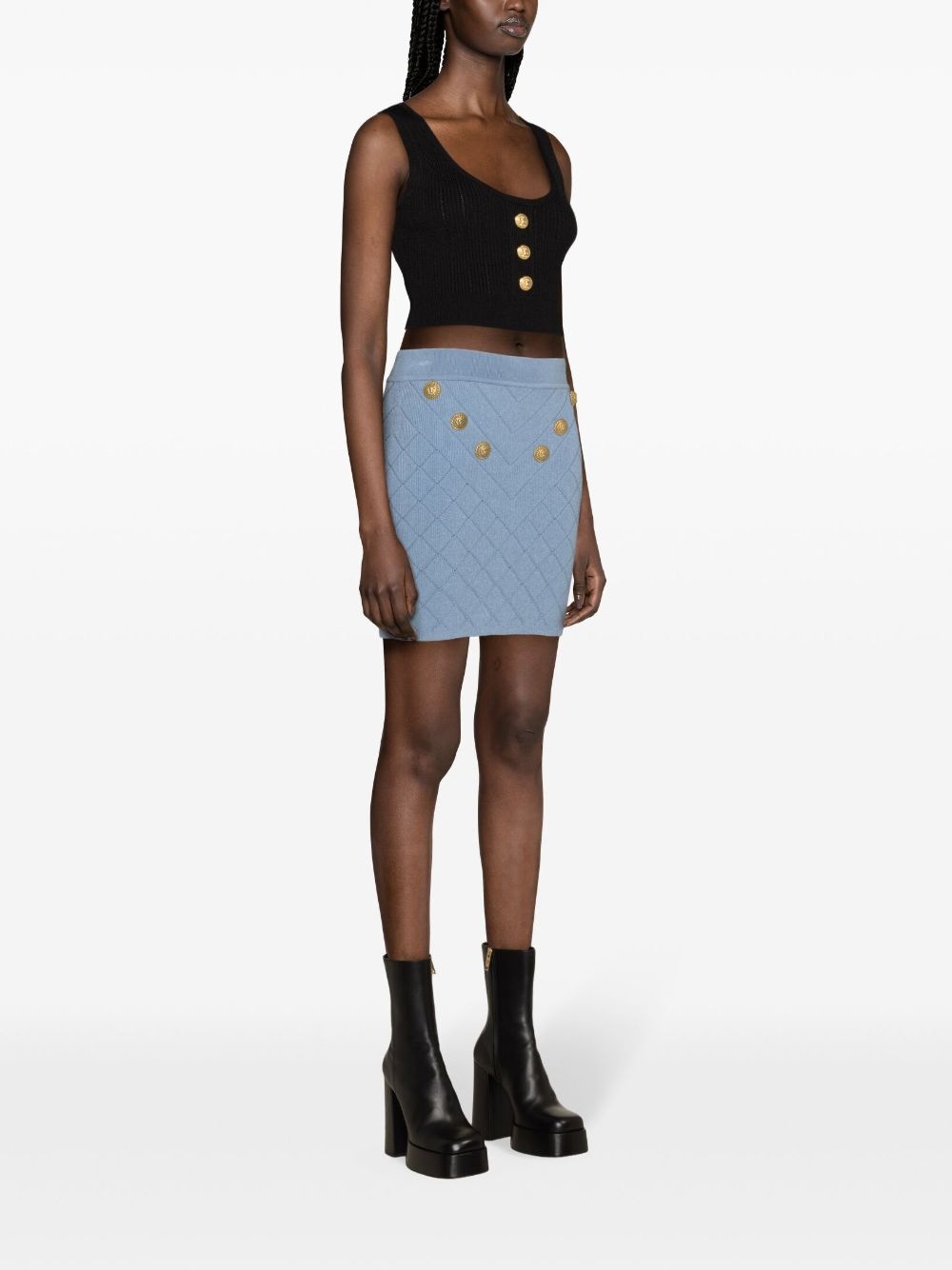 pattern-jacquard miniskirt - 3
