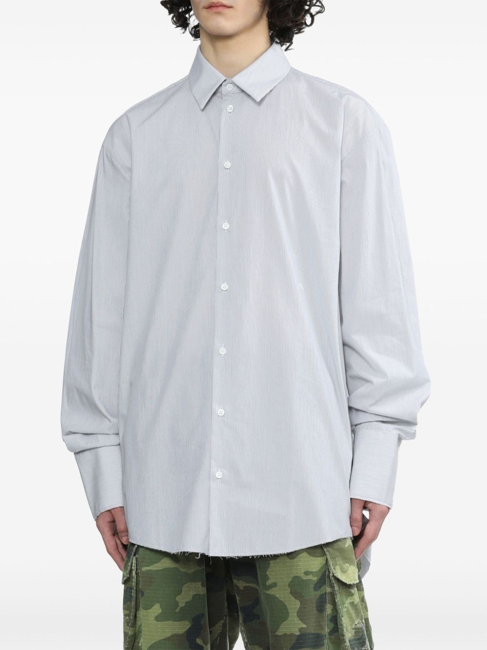 classic collar striped cotton shirt - 3