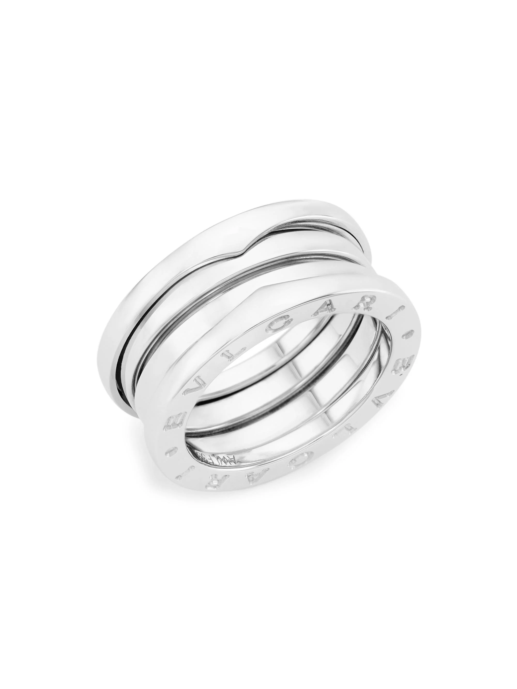 Women's B. zero1 18K White Gold 3-Band Ring - White Gold - 1