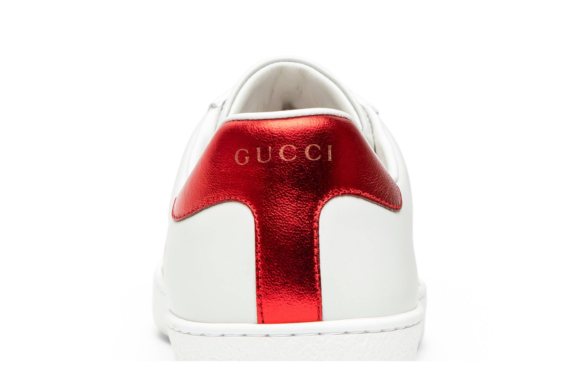 Gucci Stripe Leather Sneaker 'White Red Black' - 7